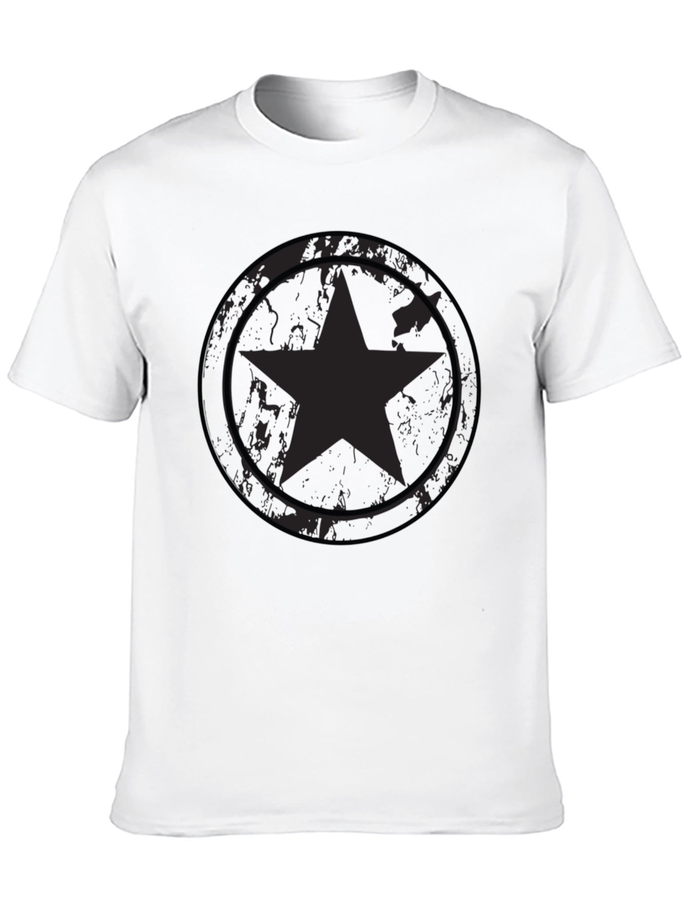 Star Shield Graphic Tee - Distressed Black