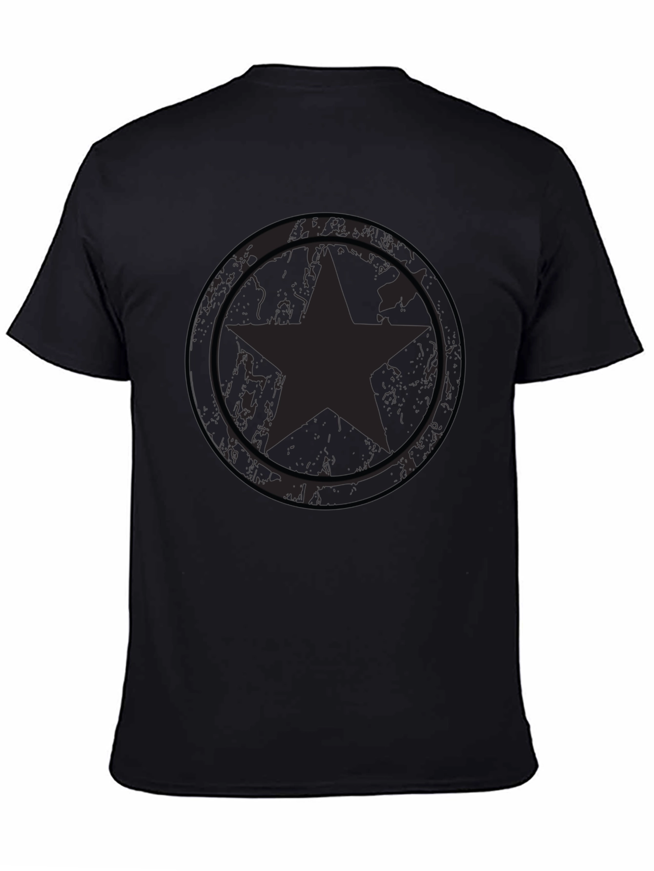 Star Shield Graphic Tee - Distressed Black
