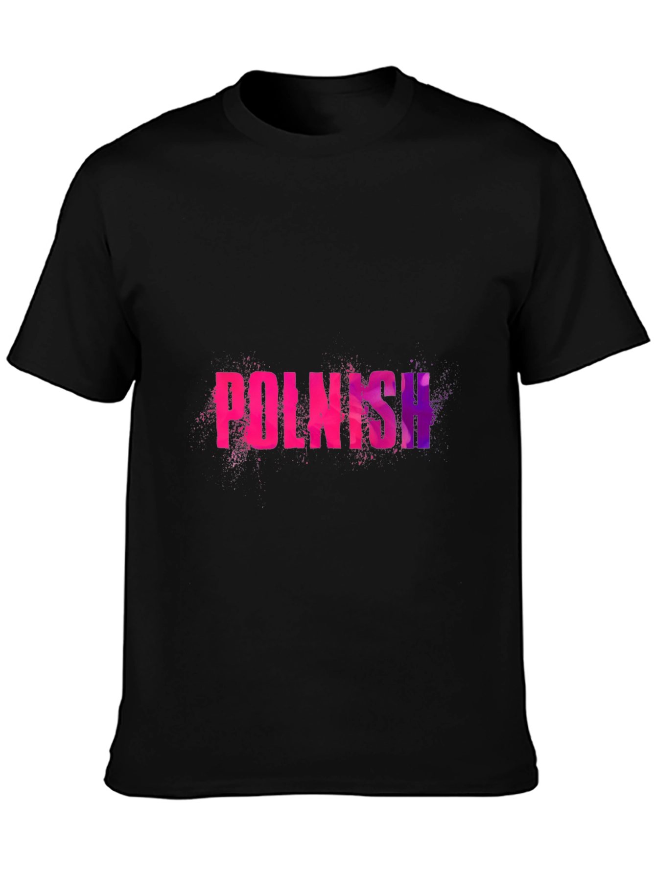 Polish Text Graphic Black T-Shirt