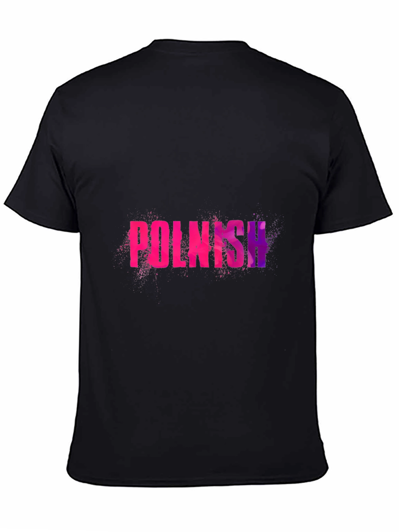 Polish Text Graphic Black T-Shirt