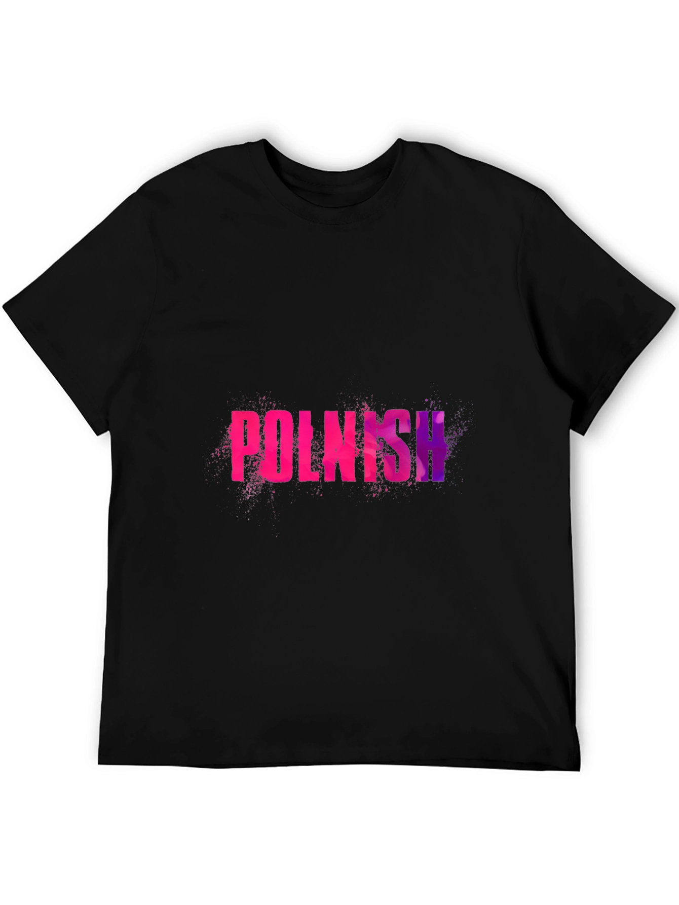 Polish Text Graphic Black T-Shirt