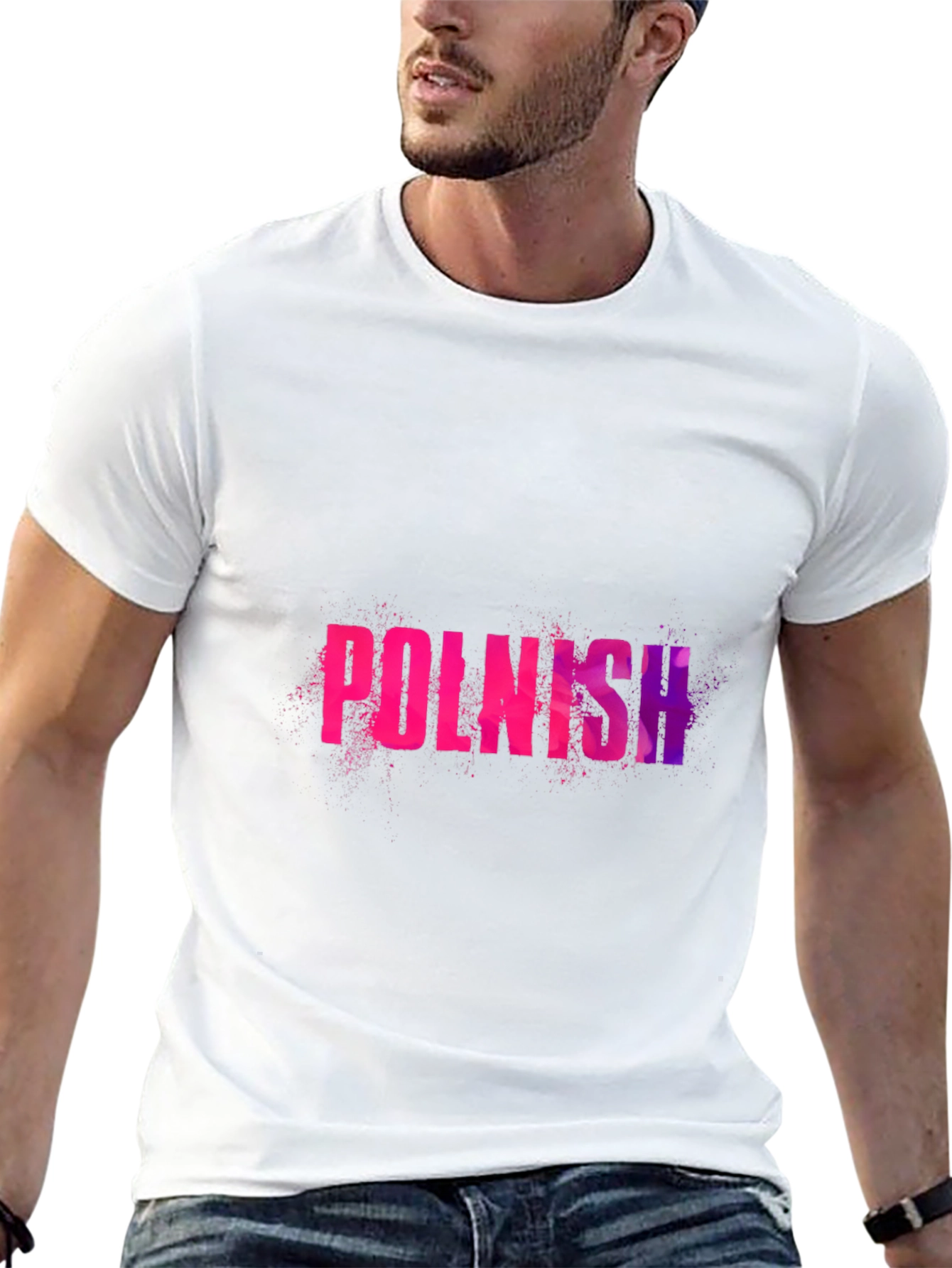 Polish Text Graphic Black T-Shirt