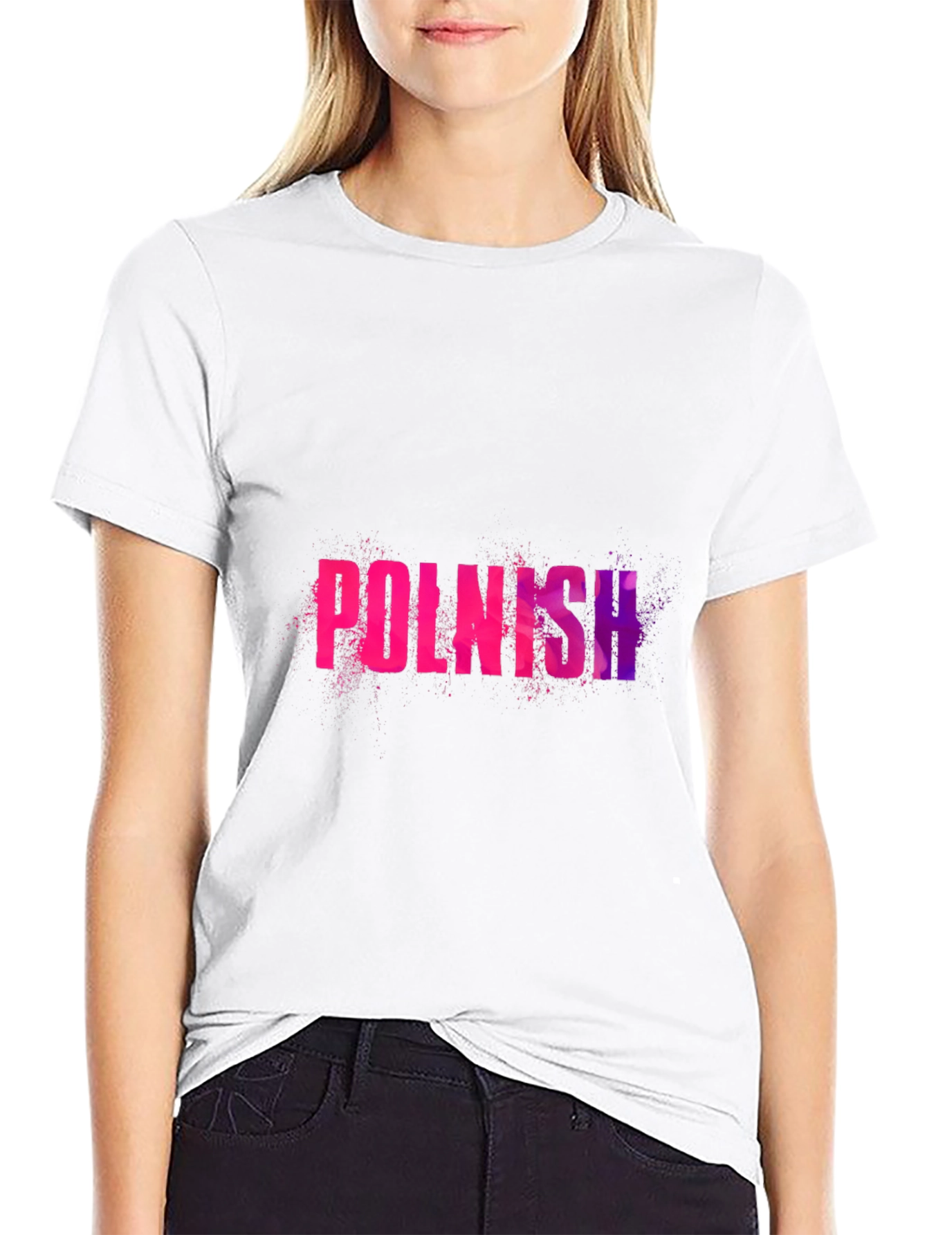 Polish Text Graphic Black T-Shirt
