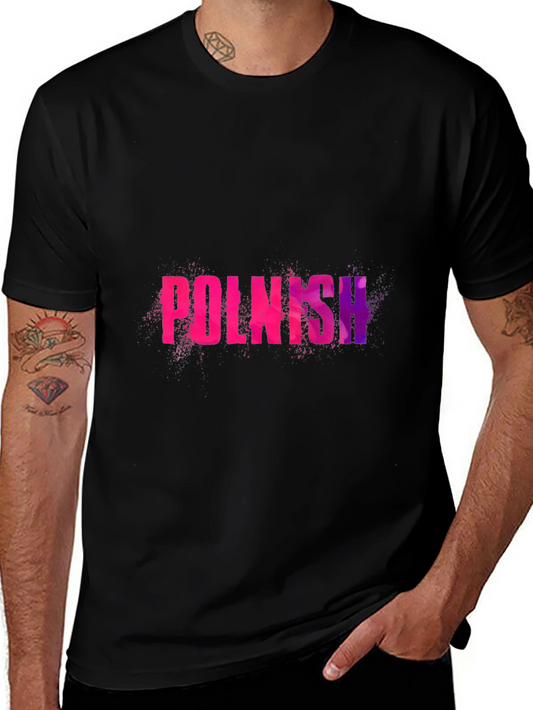 Polish Text Graphic Black T-Shirt