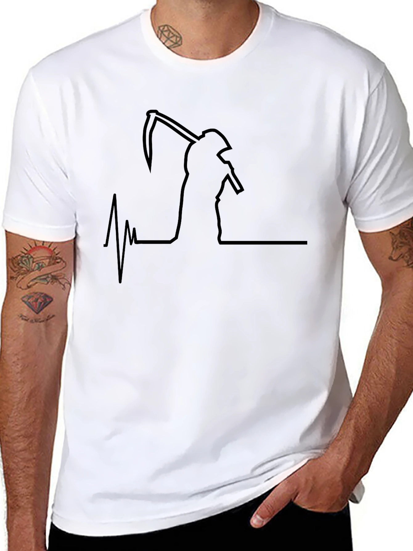 Grim Reaper Heartbeat T-Shirt - Dark Humor Tee