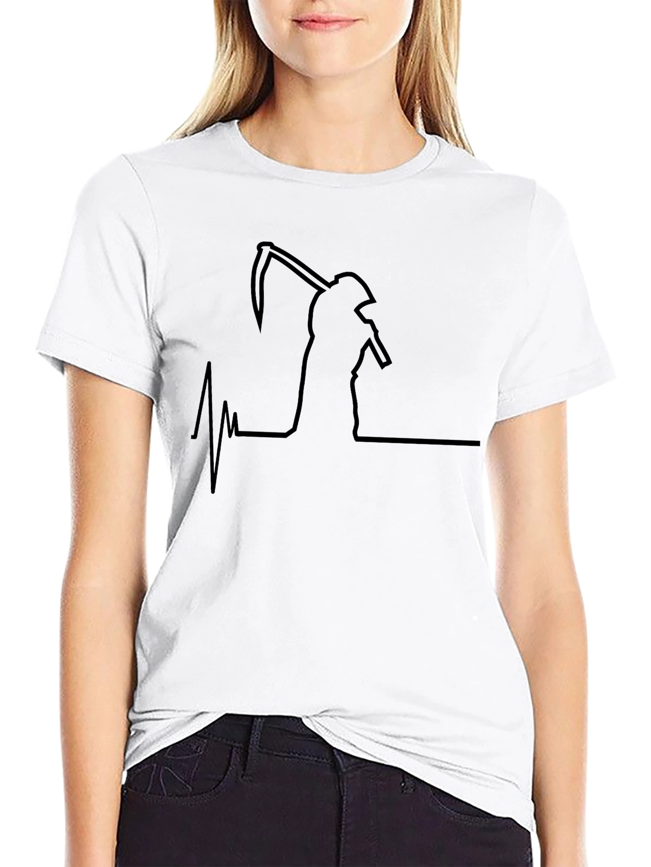 Grim Reaper Heartbeat T-Shirt - Dark Humor Tee