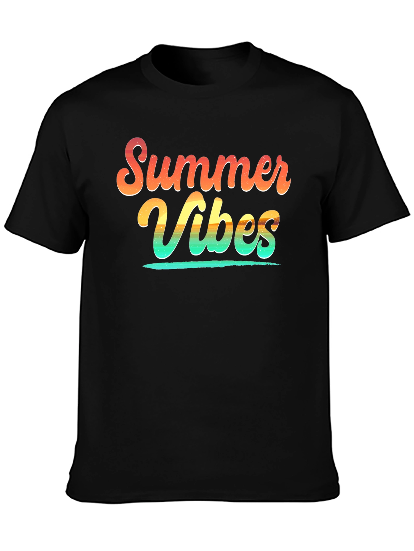 Summer Vibes Graphic Tee - Soft Cotton Black T-Shirt