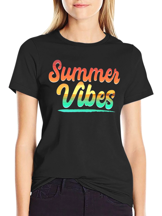 Summer Vibes Graphic Tee - Soft Cotton Black T-Shirt