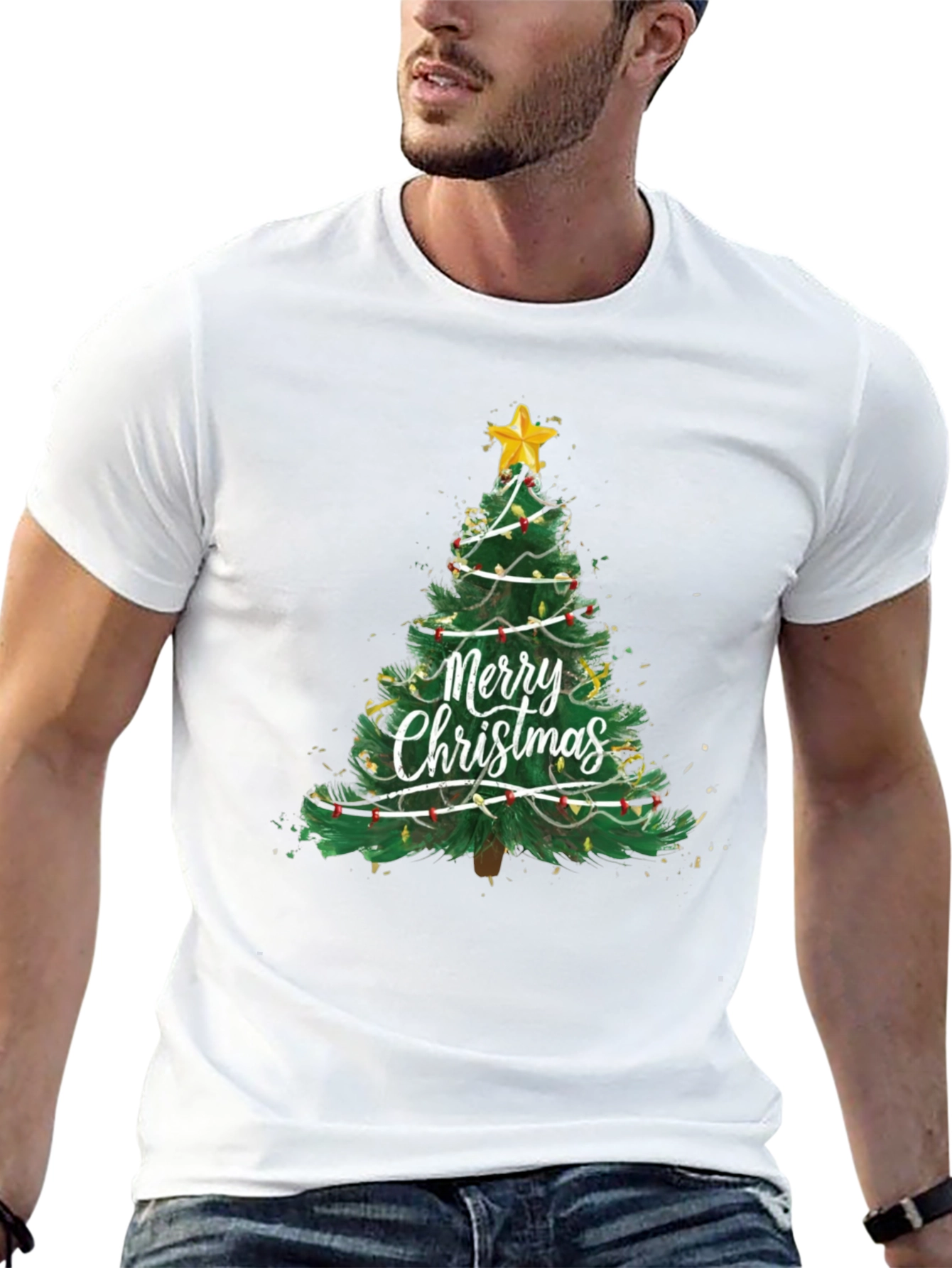 Festive Christmas Tree Graphic T-Shirt