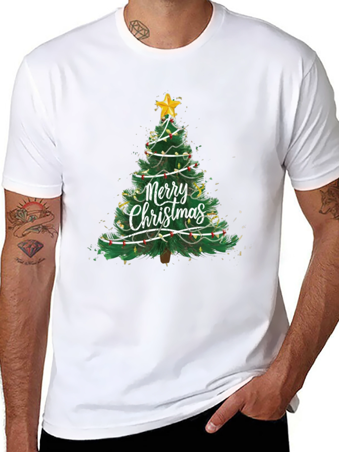 Festive Christmas Tree Graphic T-Shirt