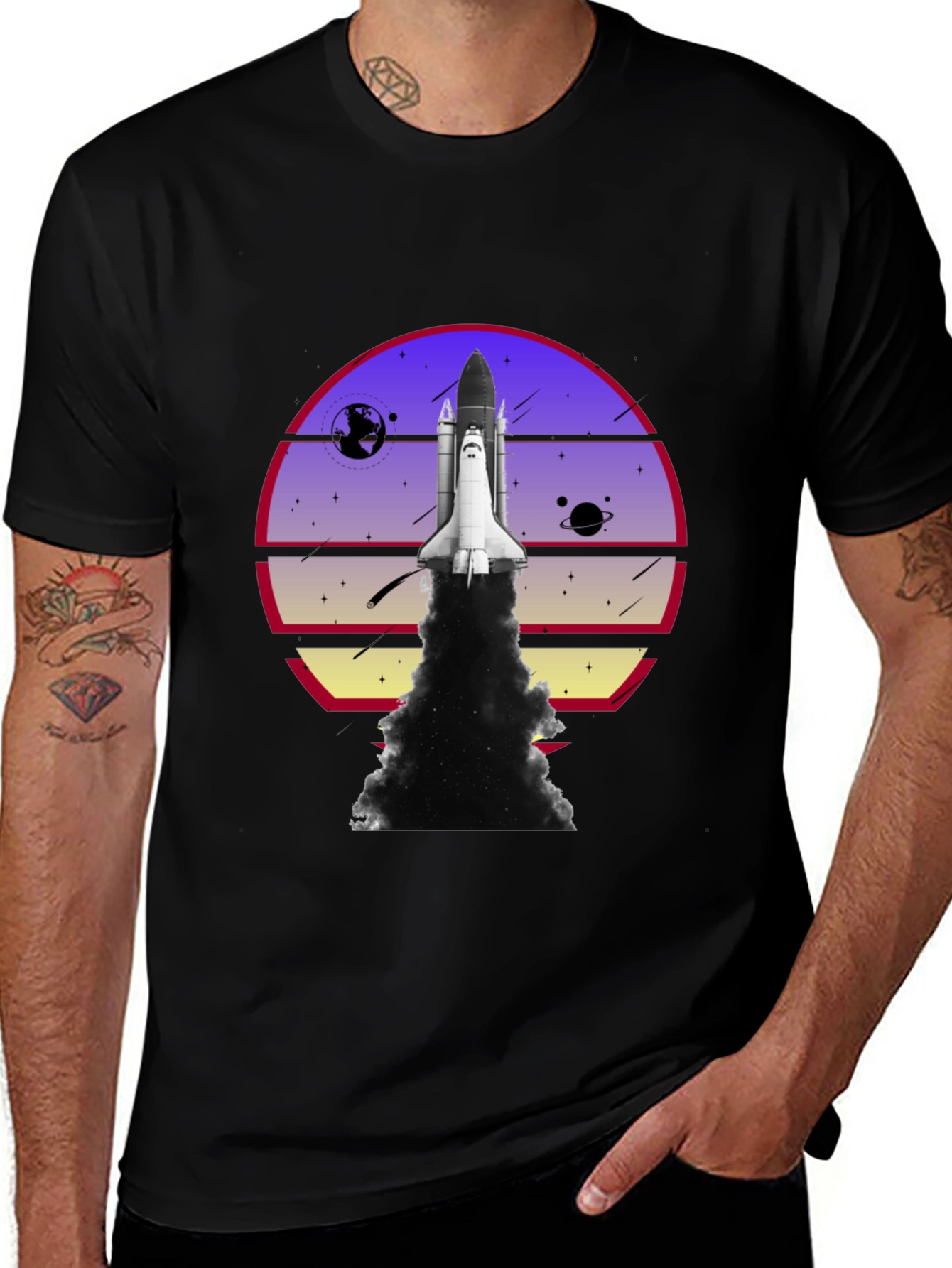 Space Shuttle Launch Graphic T-Shirt