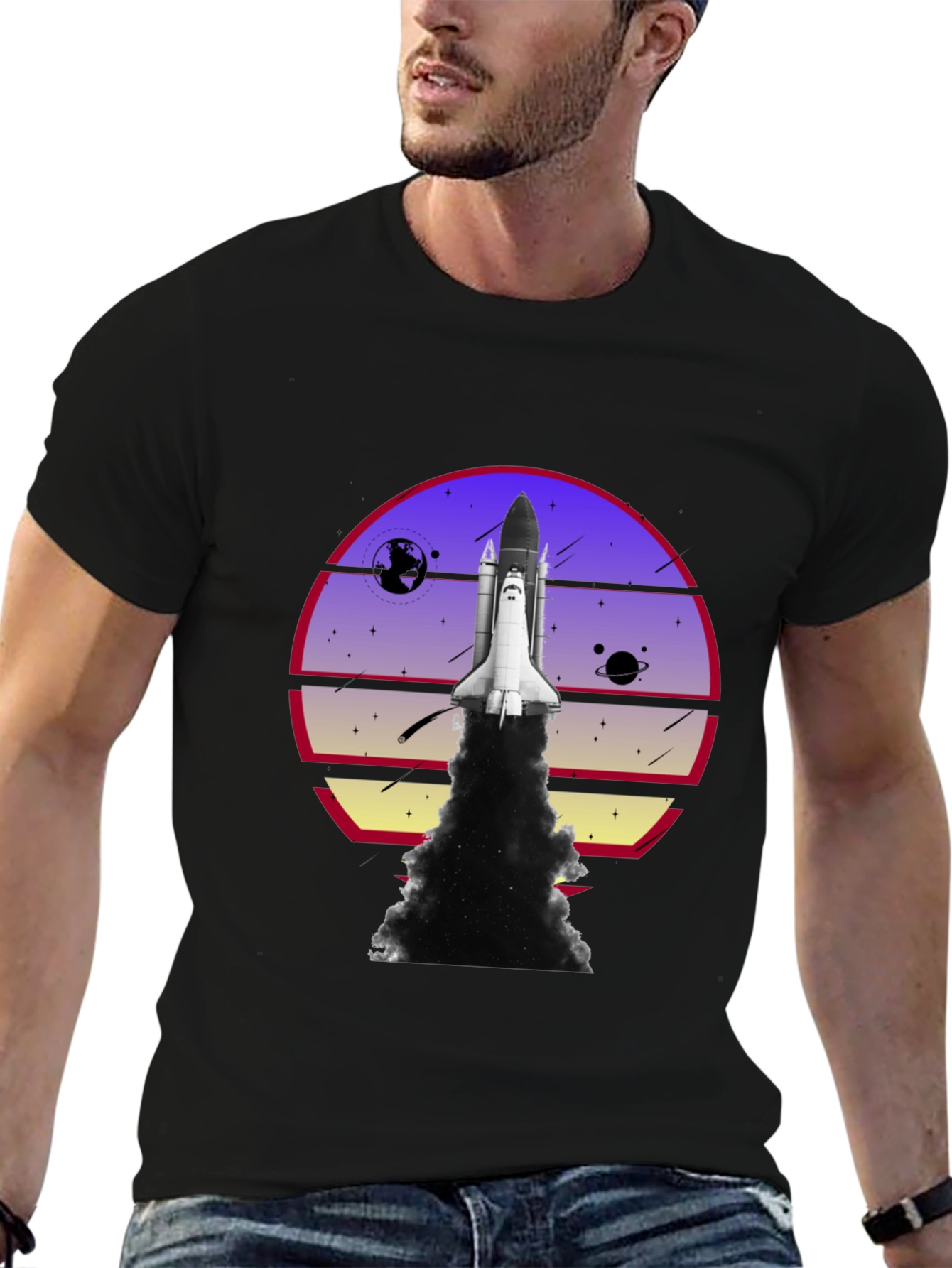 Space Shuttle Launch Graphic T-Shirt