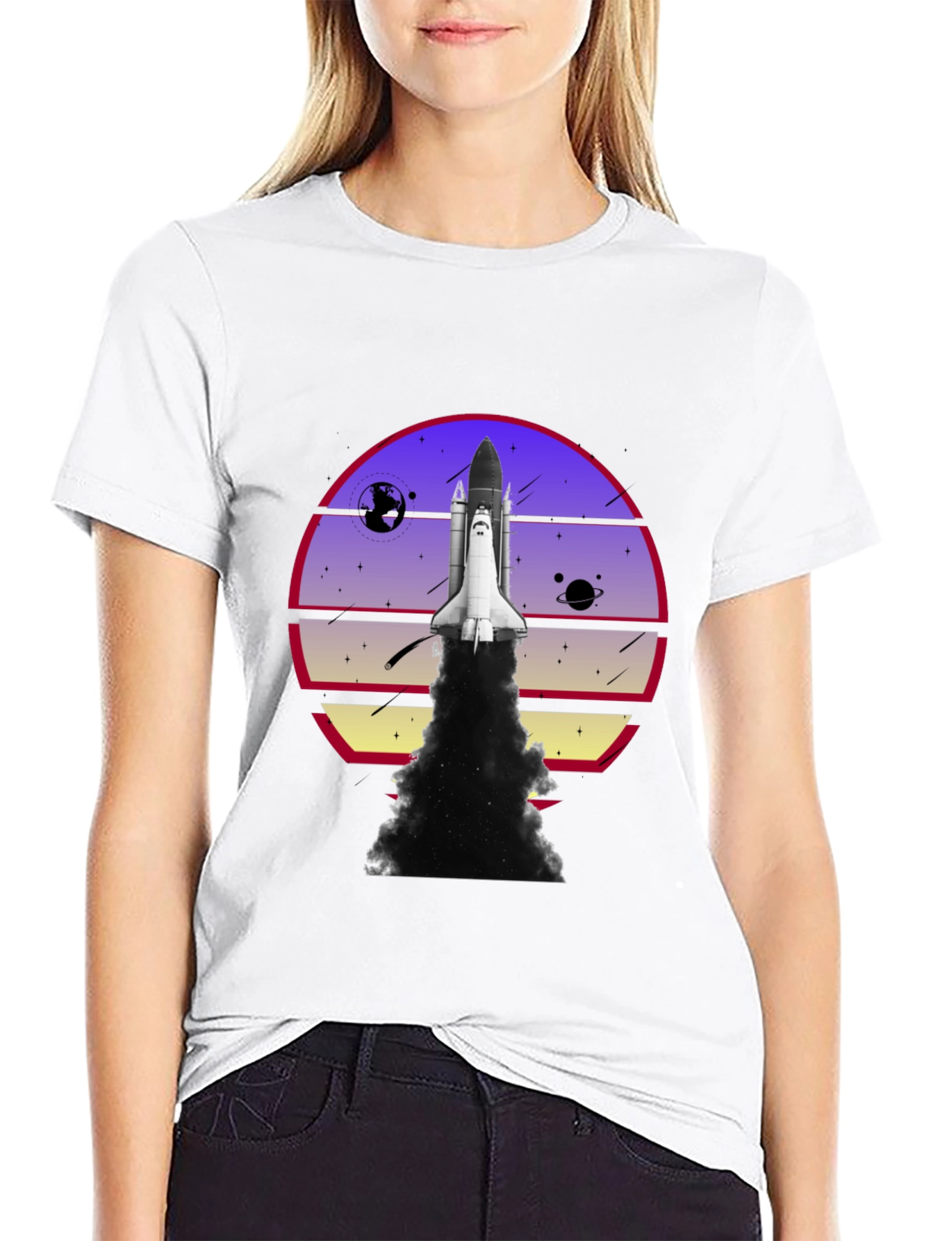 Space Shuttle Launch Graphic T-Shirt