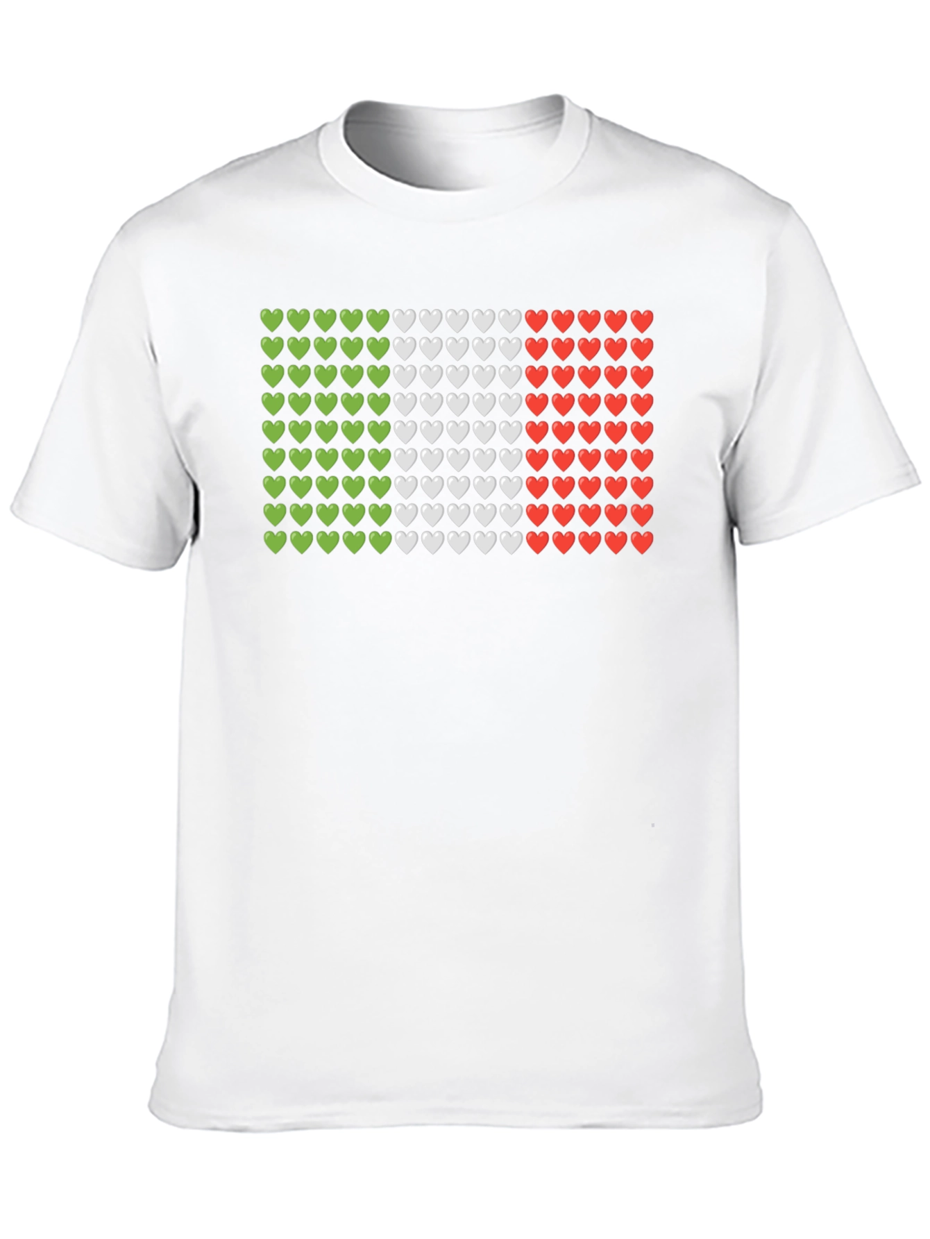 Italian Flag Hearts Graphic Tee - Black T-Shirt