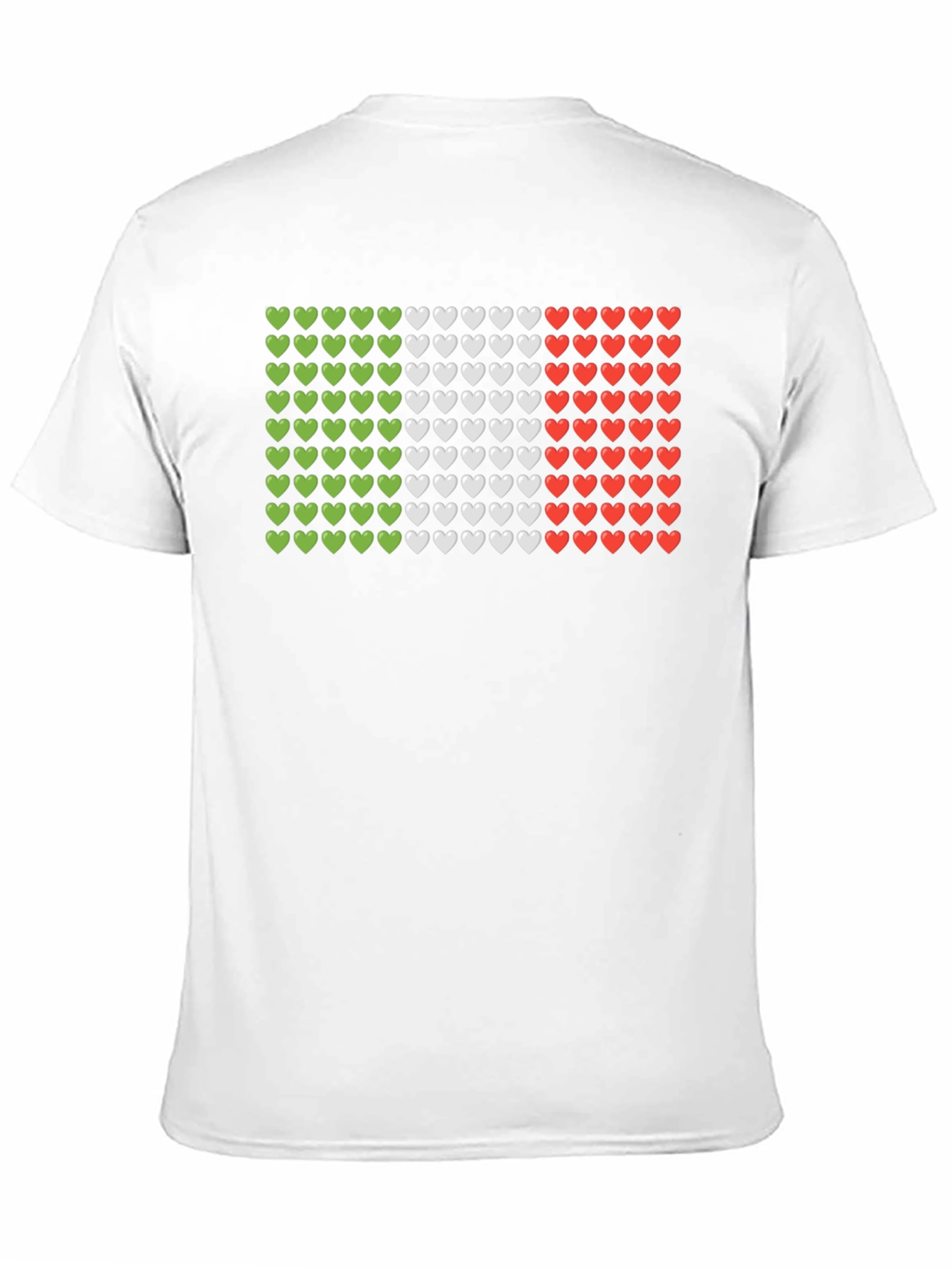 Italian Flag Hearts Graphic Tee - Black T-Shirt