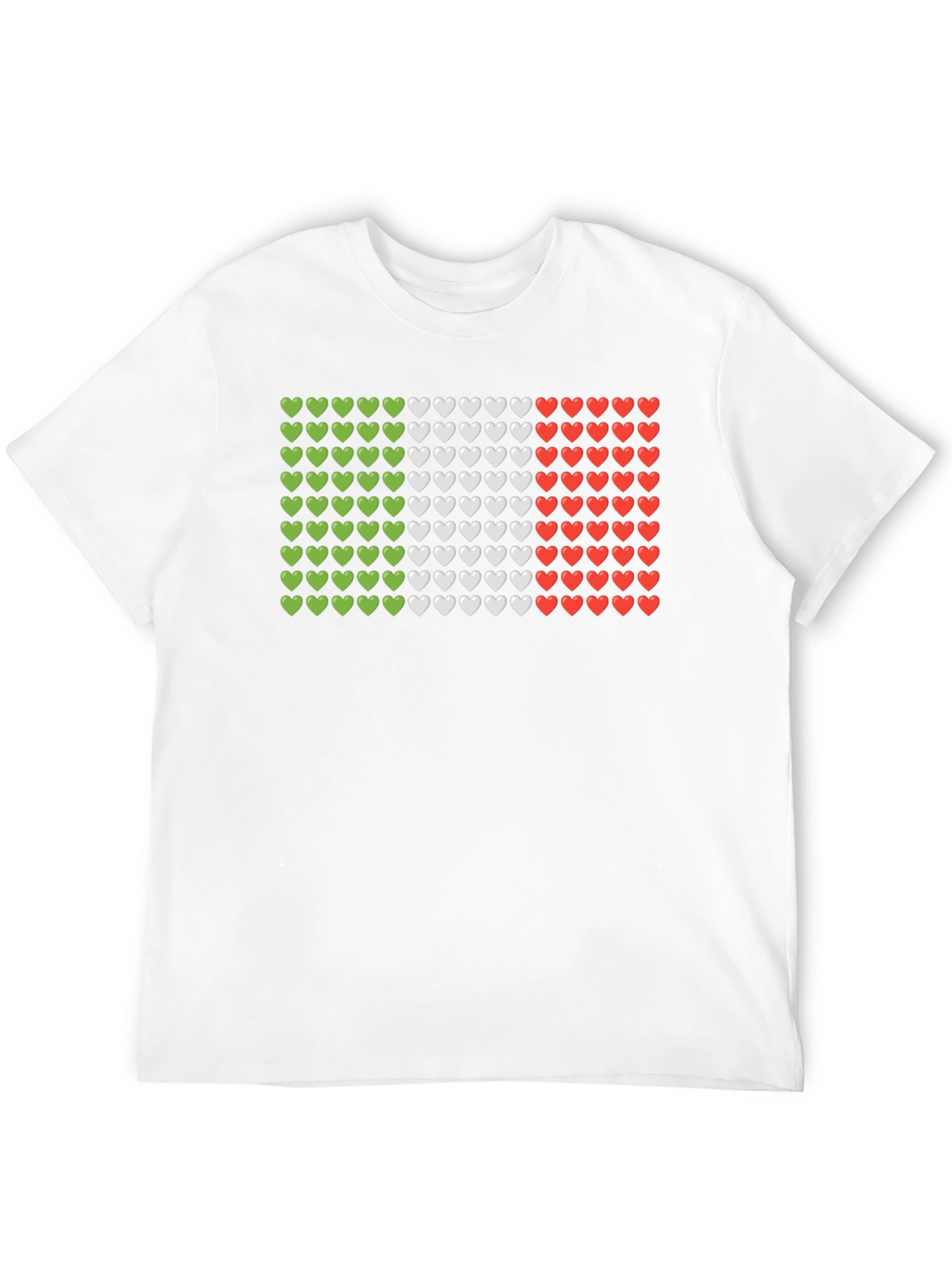 Italian Flag Hearts Graphic Tee - Black T-Shirt
