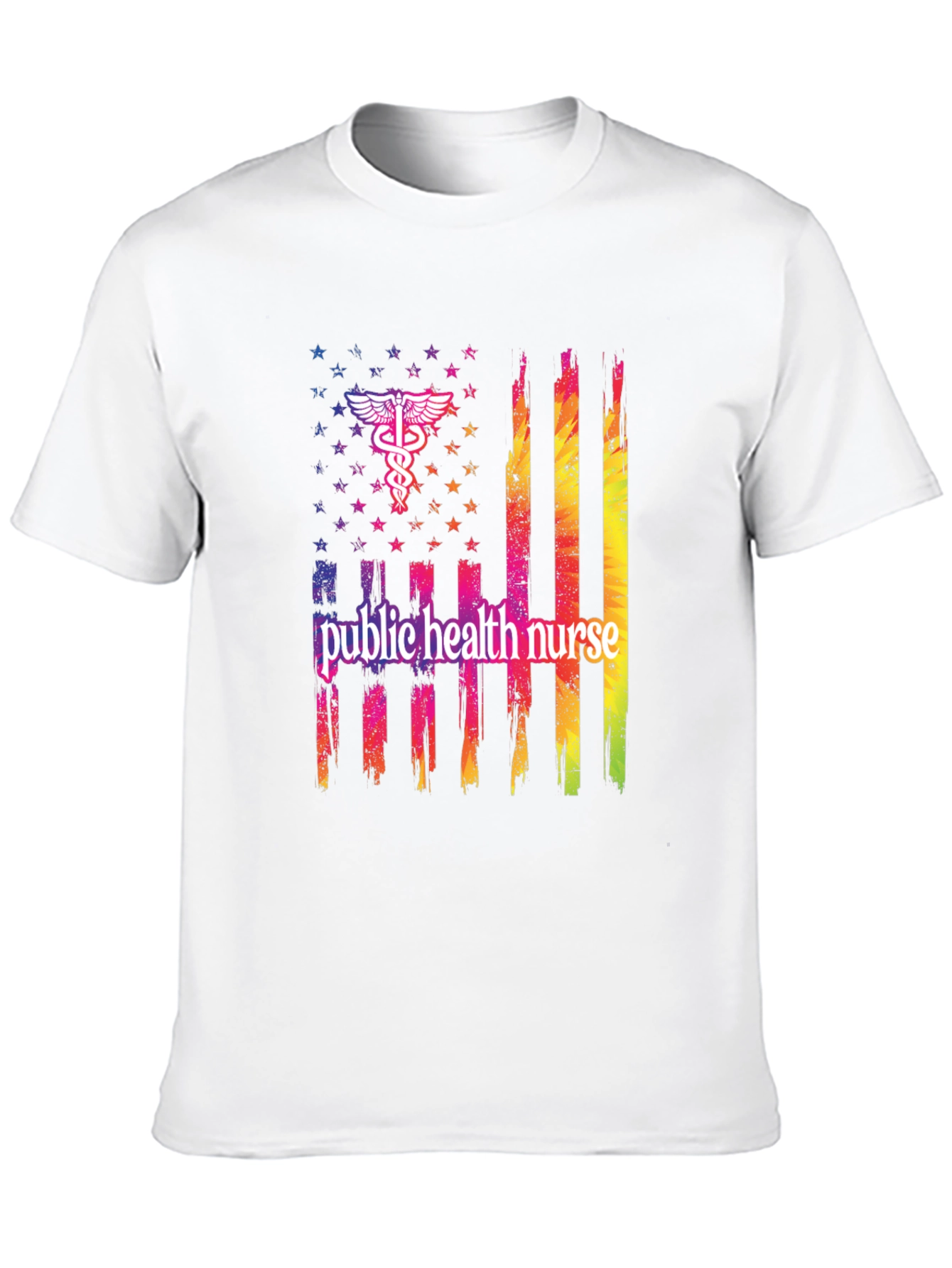 Public Health Nurse USA Flag Graphic Tee