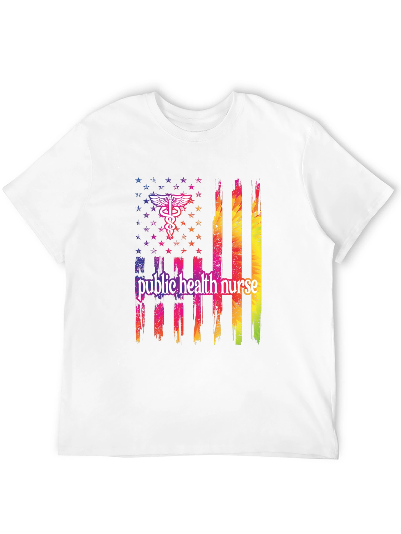 Public Health Nurse USA Flag Graphic Tee