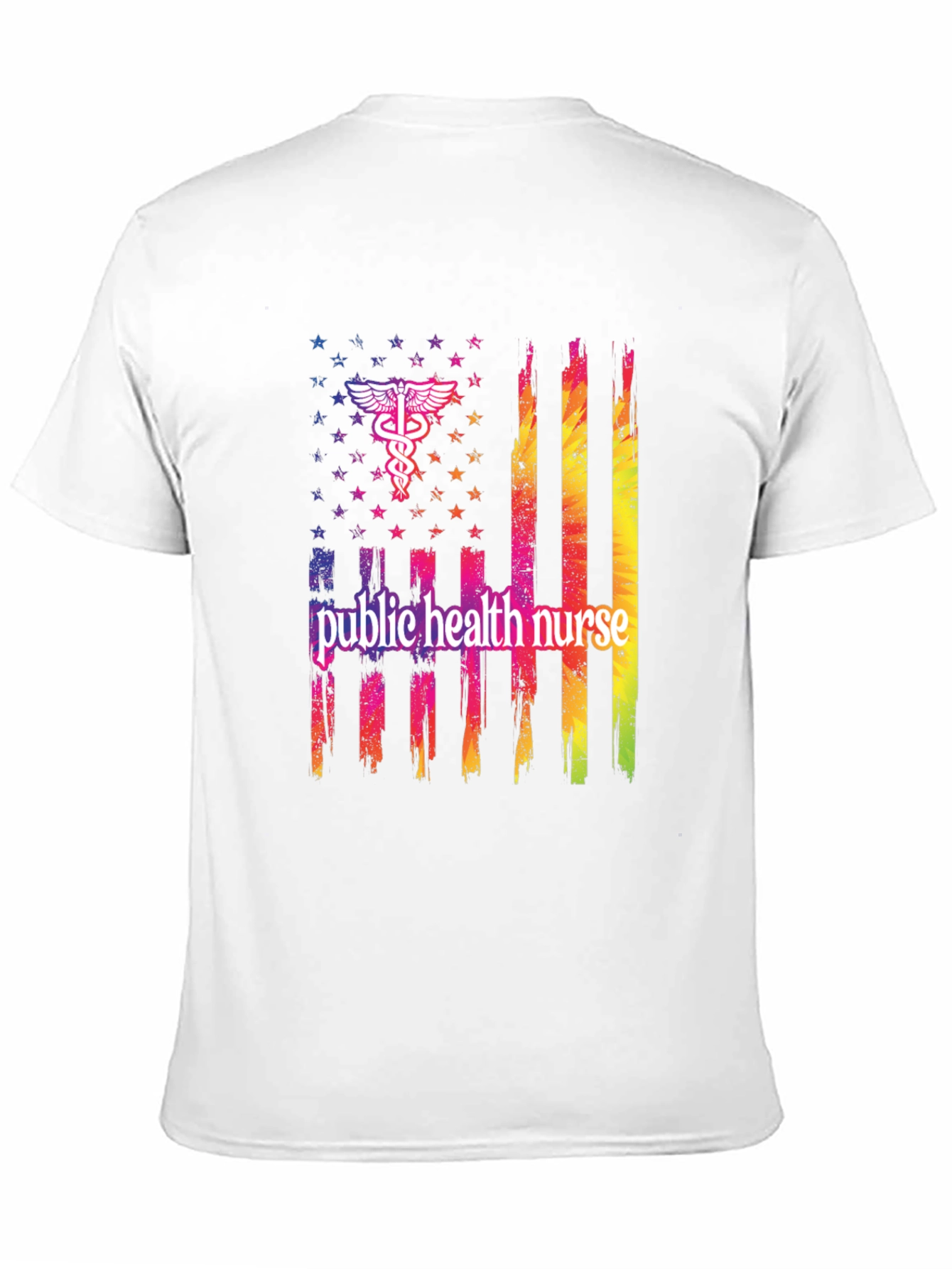 Public Health Nurse USA Flag Graphic Tee
