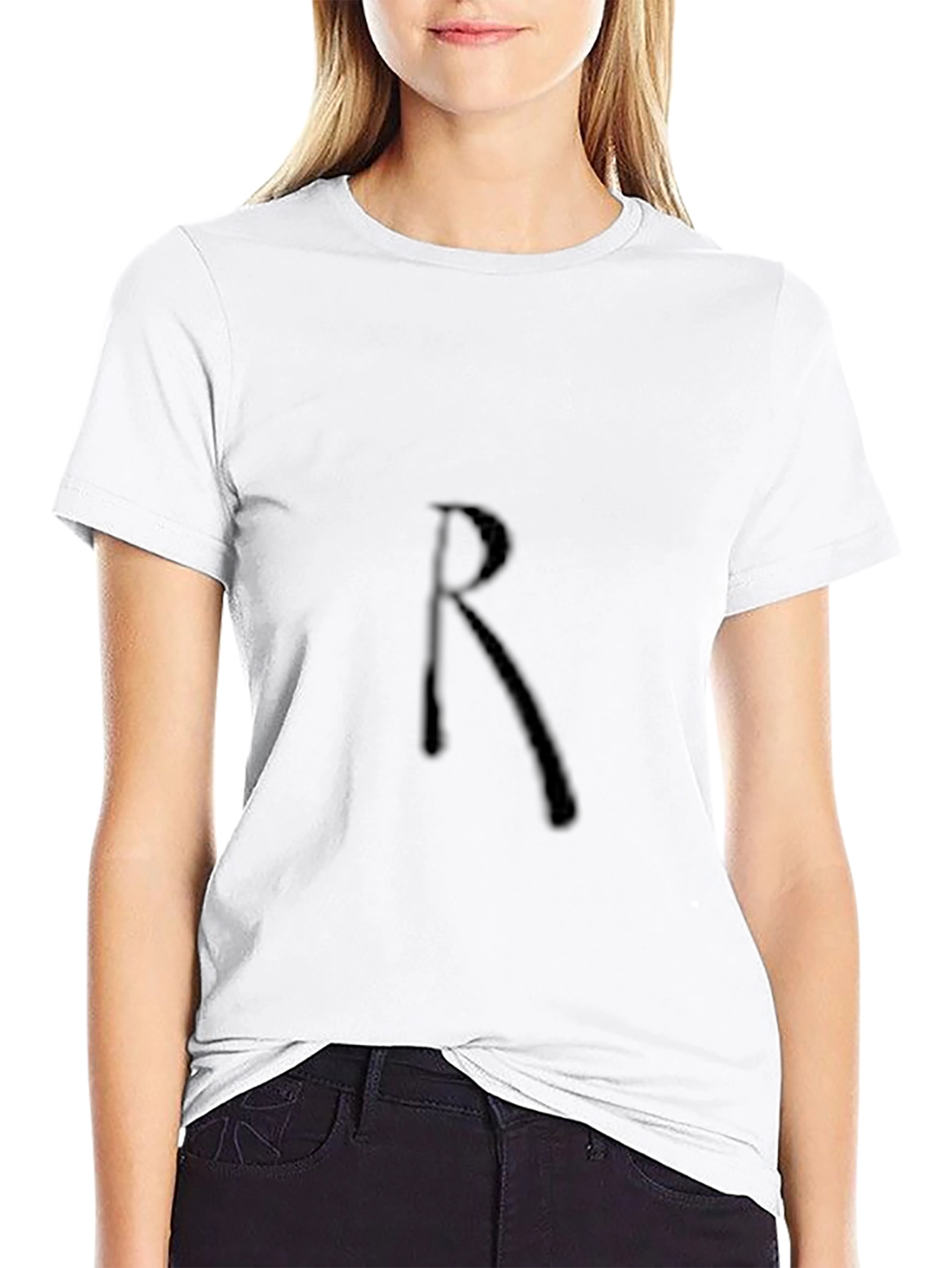 Mens Black T-Shirt with R Design