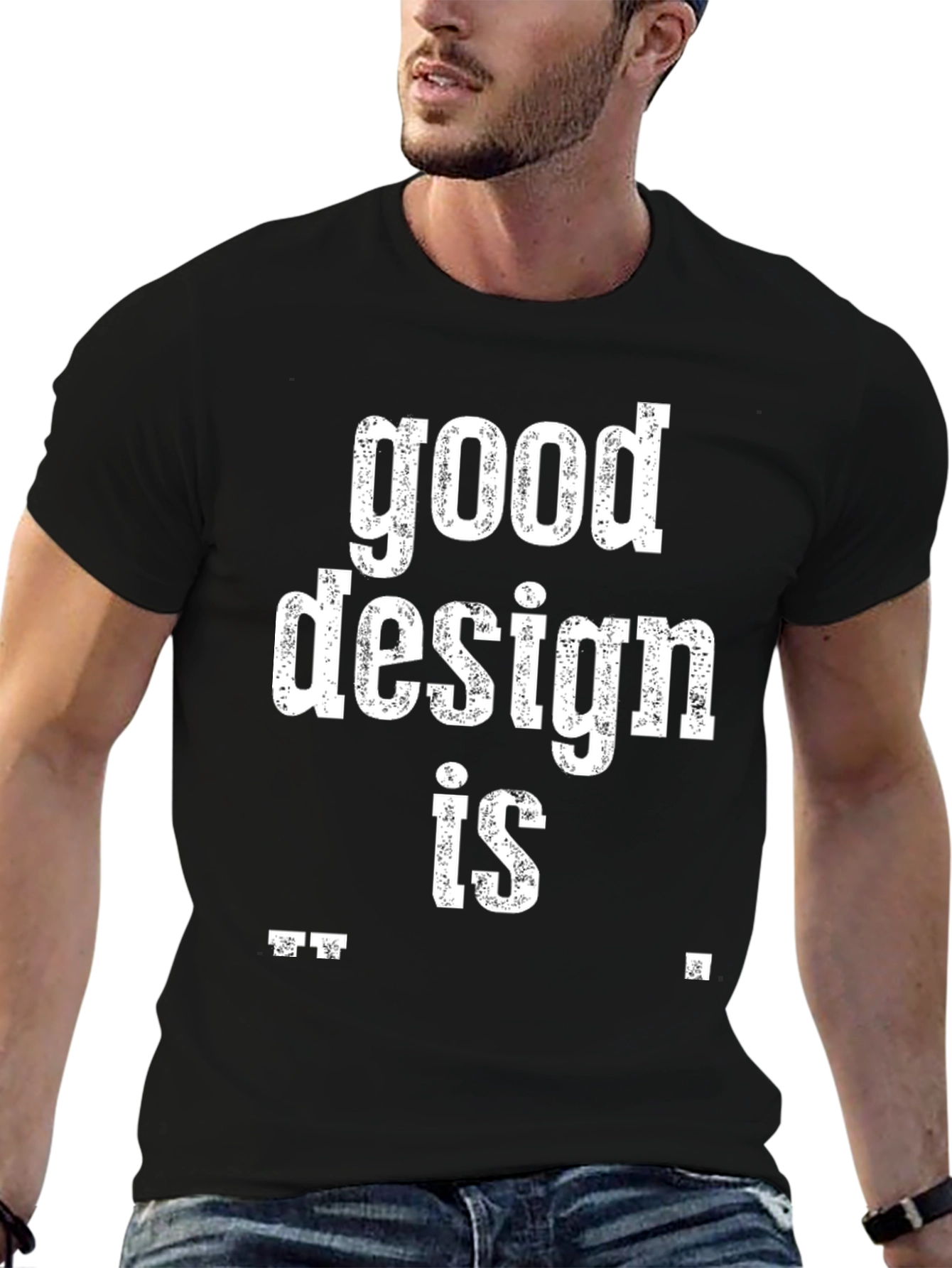 Good Design Is Invisible Black Cotton T-Shirt