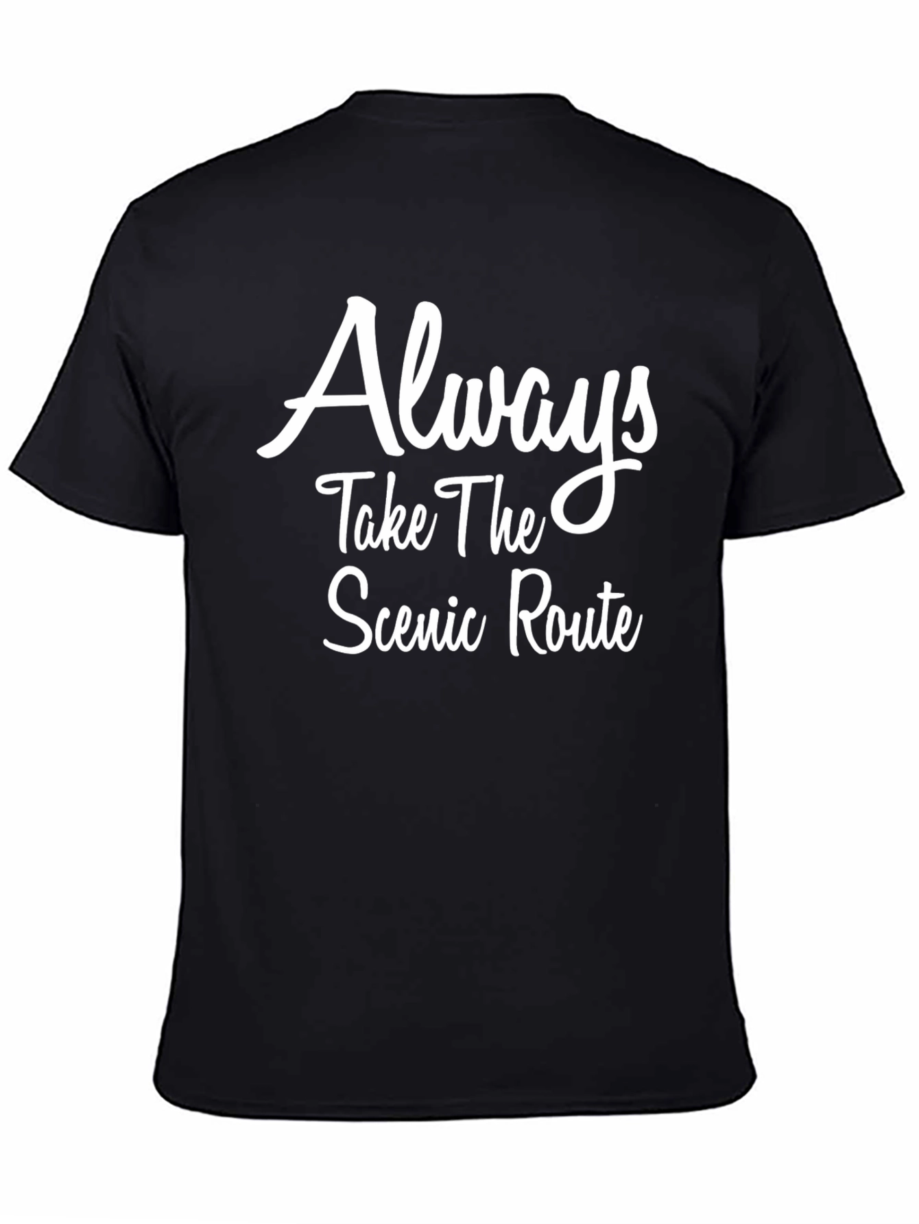 Scenic Route Black T-Shirt - Inspirational Graphic Tee