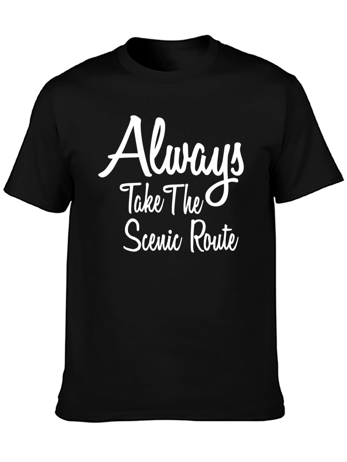 Scenic Route Black T-Shirt - Inspirational Graphic Tee