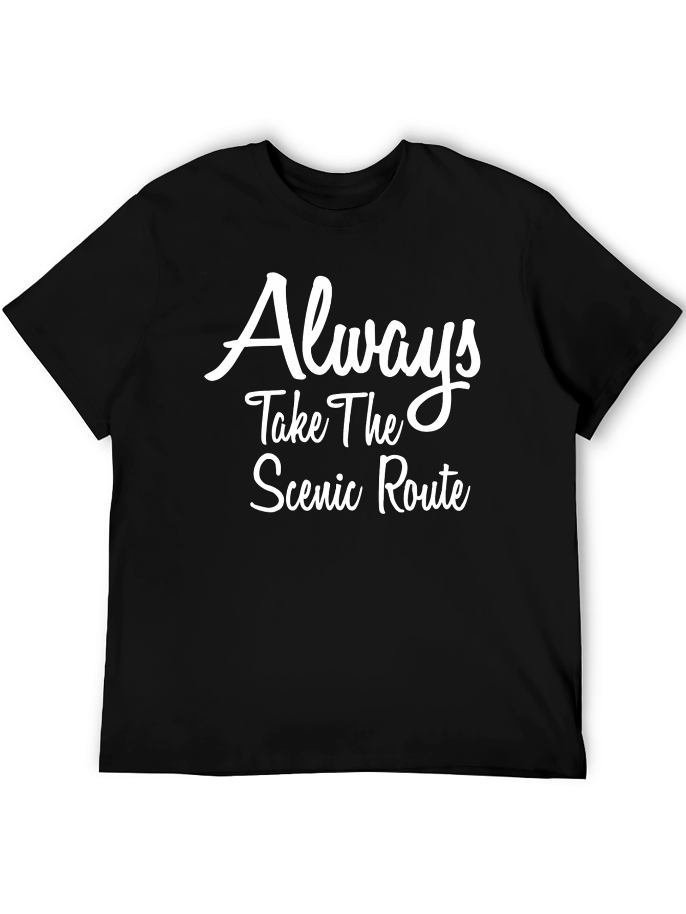 Scenic Route Black T-Shirt - Inspirational Graphic Tee