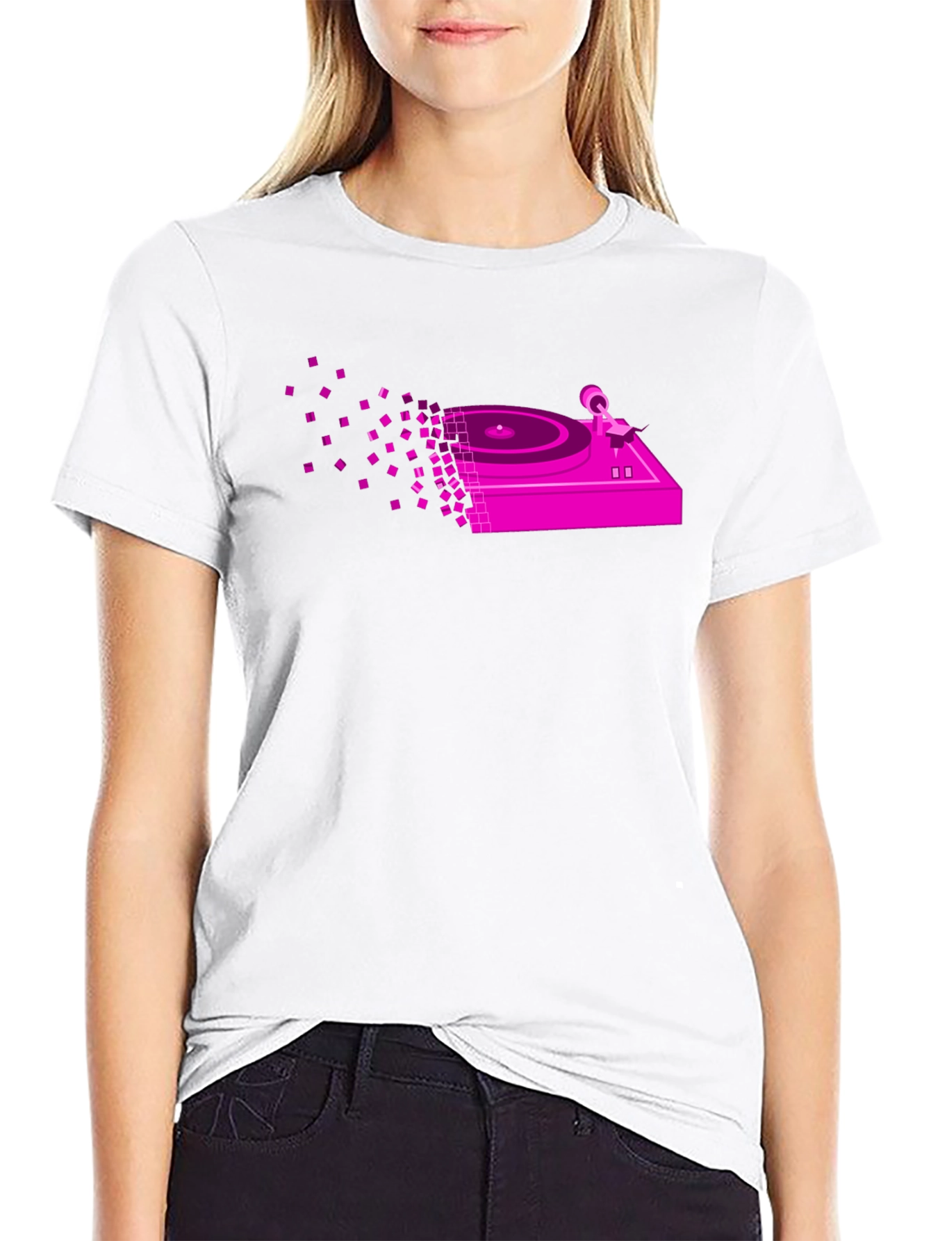 DJ Turntable Graphic Tee - Black