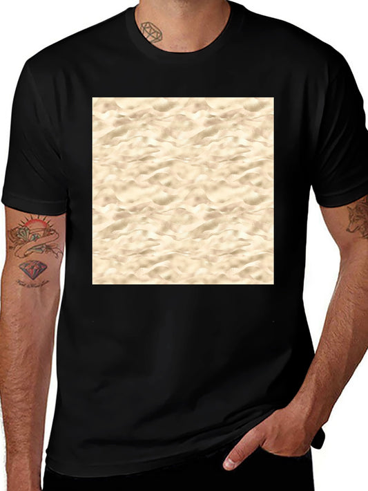 Beach Sand Pattern Graphic Tee - Black T-Shirt