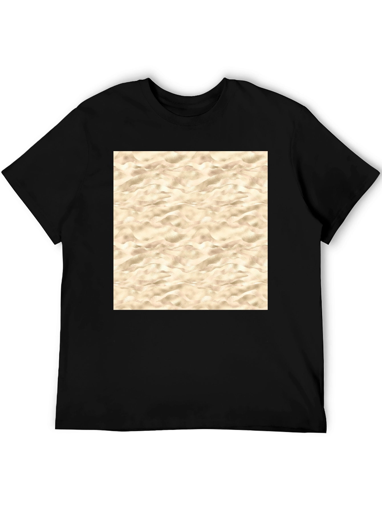 Beach Sand Pattern Graphic Tee - Black T-Shirt