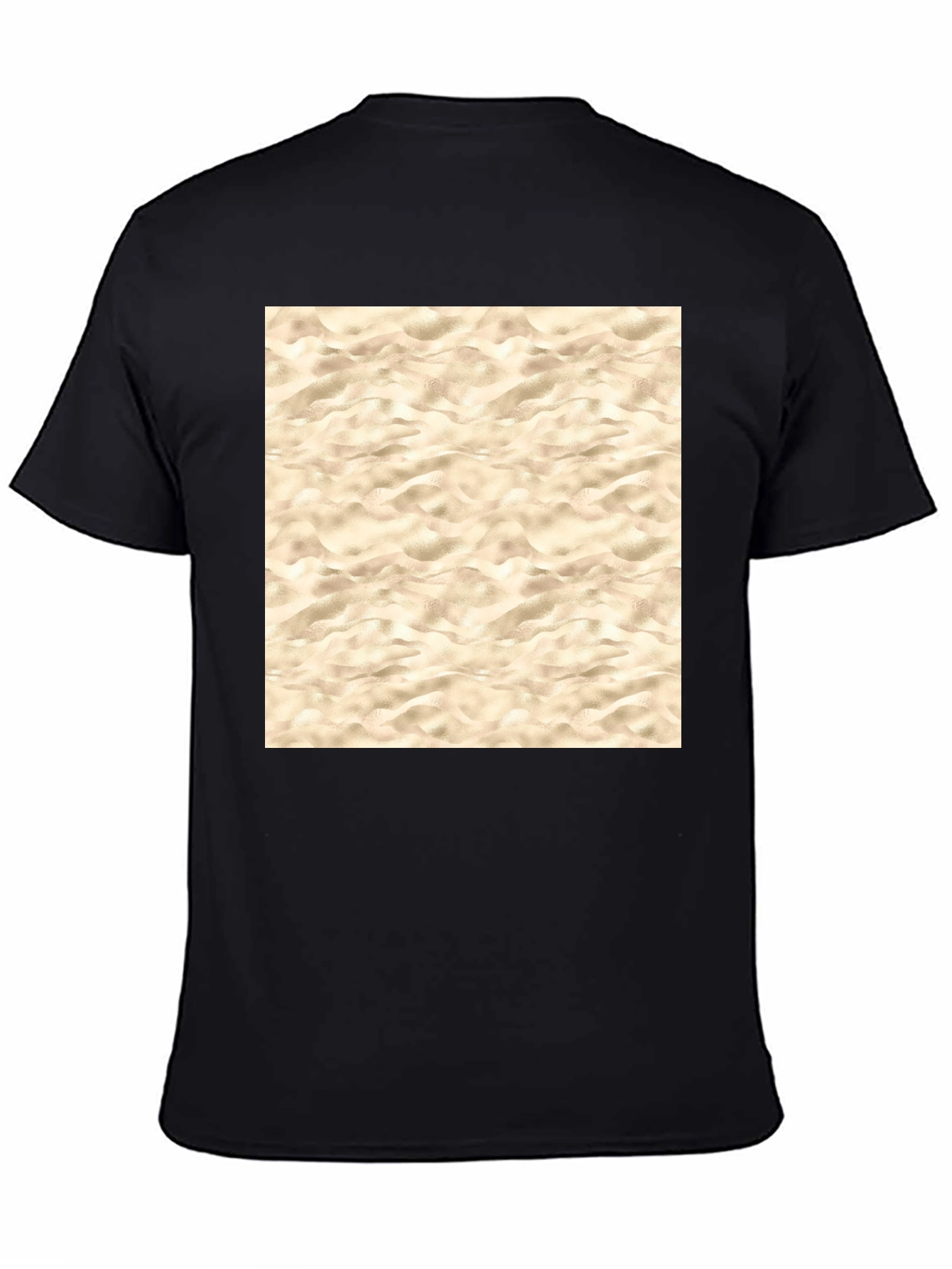 Beach Sand Pattern Graphic Tee - Black T-Shirt