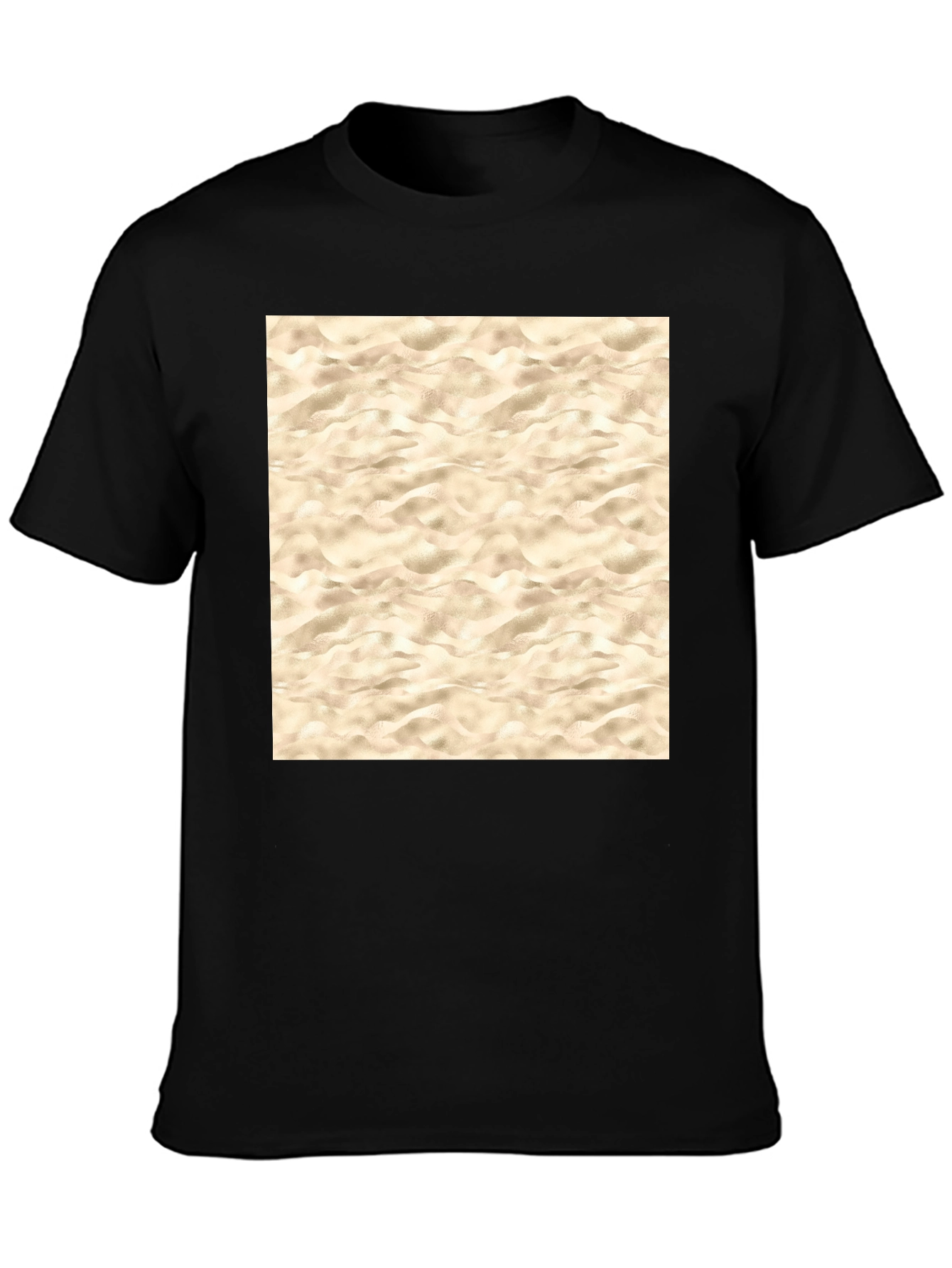 Beach Sand Pattern Graphic Tee - Black T-Shirt