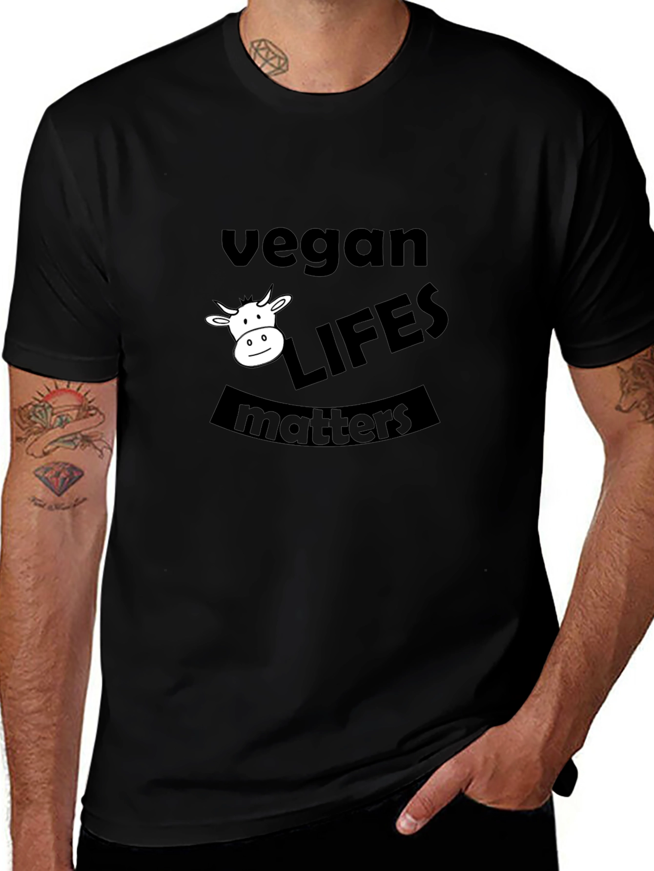 Vegan Life Matters T-Shirt - Black Animal Rights