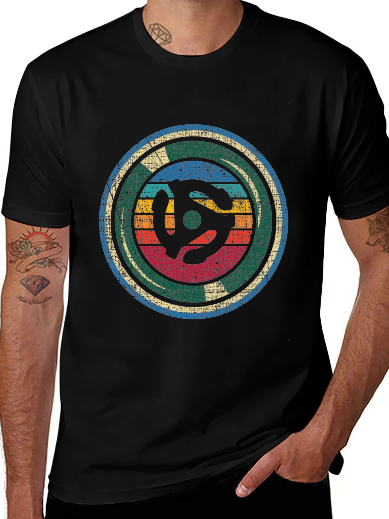 Retro Vinyl Record Adapter T-Shirt