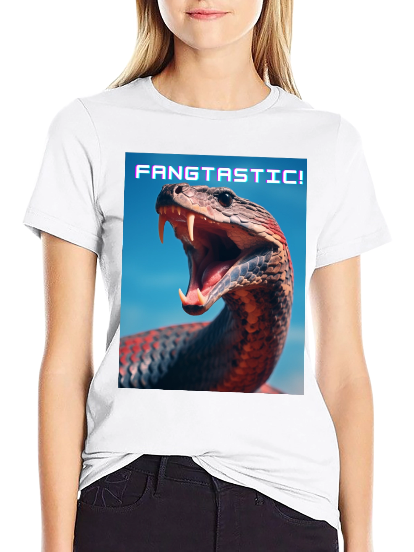 Fangtastic Snake Graphic Tee - Unique Animal Print Shirt
