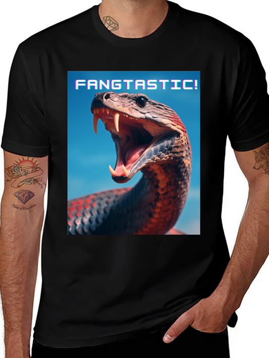 Fangtastic Snake Graphic Tee - Unique Animal Print Shirt
