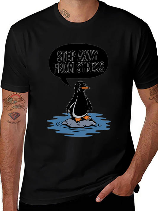 Step Away From Stress Penguin Graphic Tee
