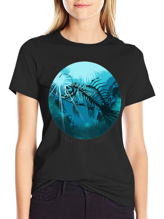 Angler Fish Skeleton Graphic T-Shirt