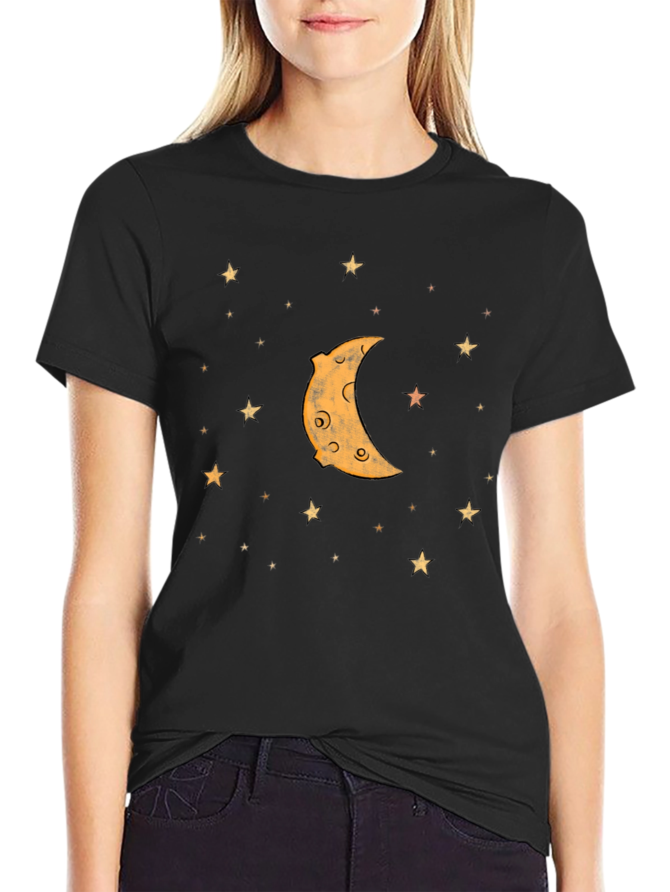 Crescent Moon & Stars Graphic T-Shirt