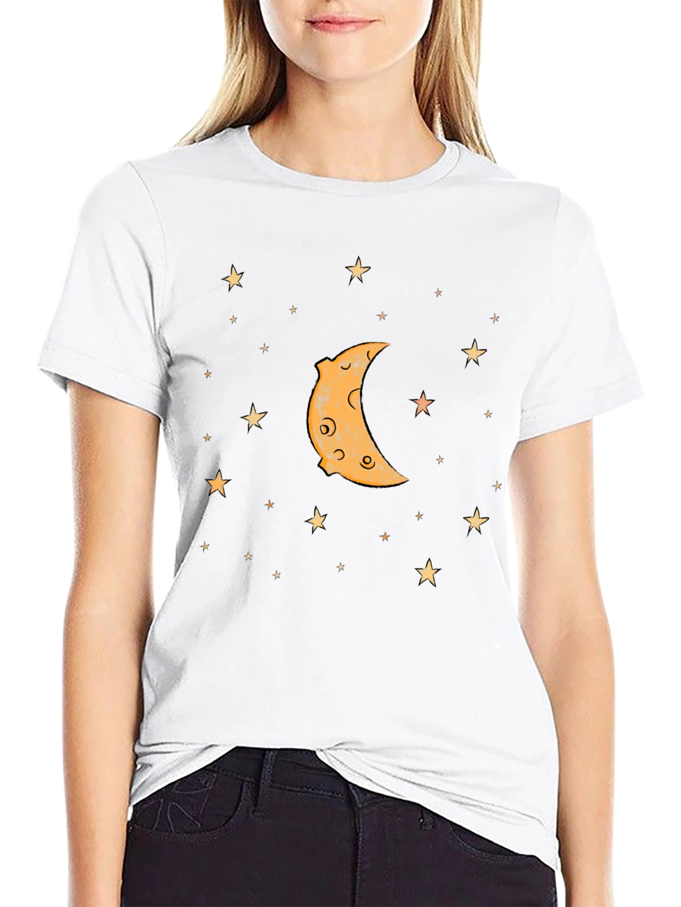 Crescent Moon & Stars Graphic T-Shirt