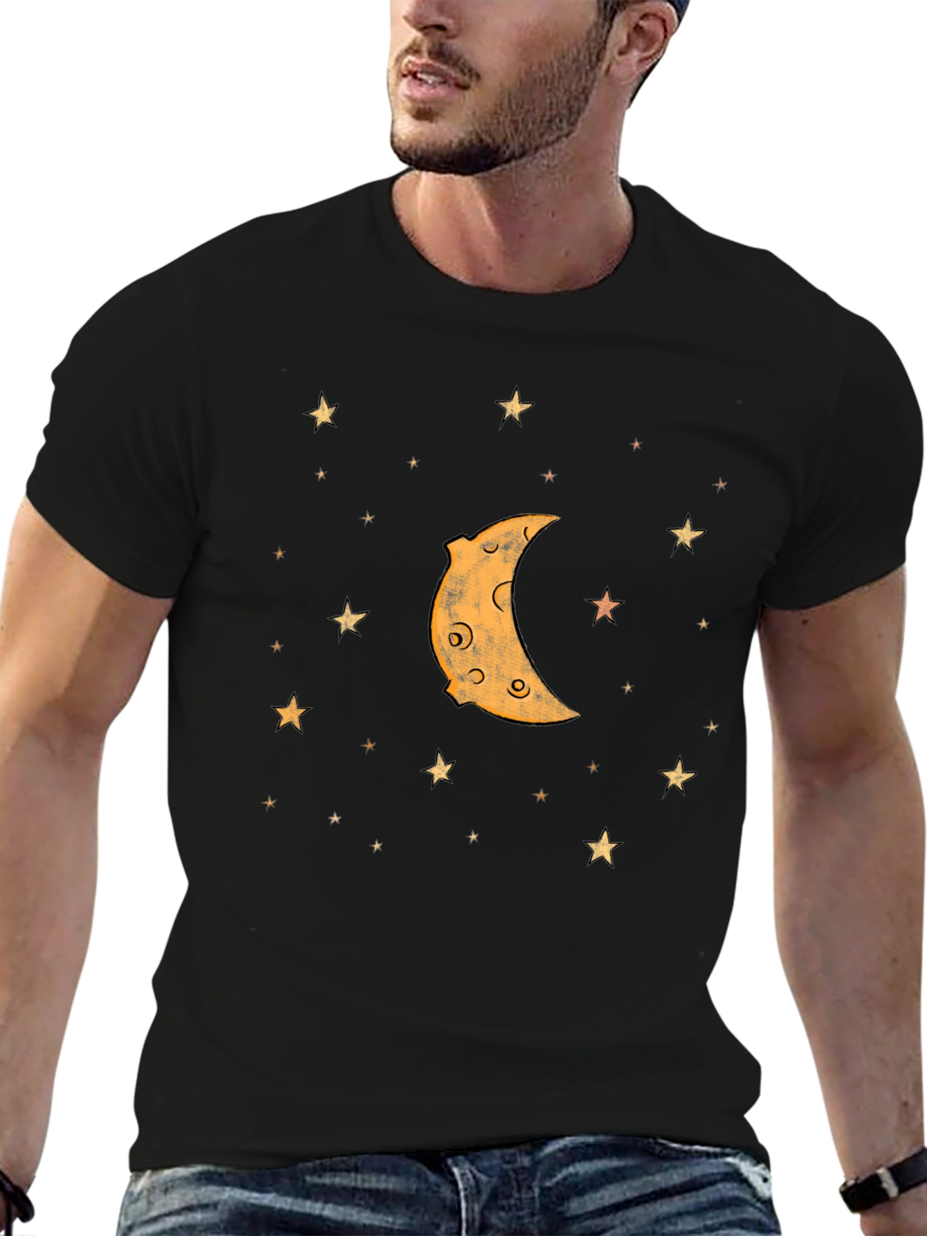 Crescent Moon & Stars Graphic T-Shirt