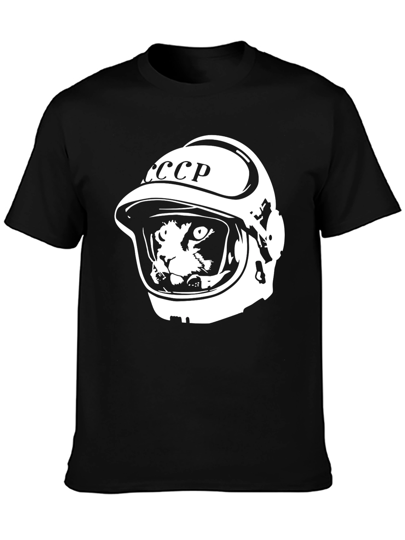 Cat Cosmonaut T-Shirt - CCCP Space Helmet Tee