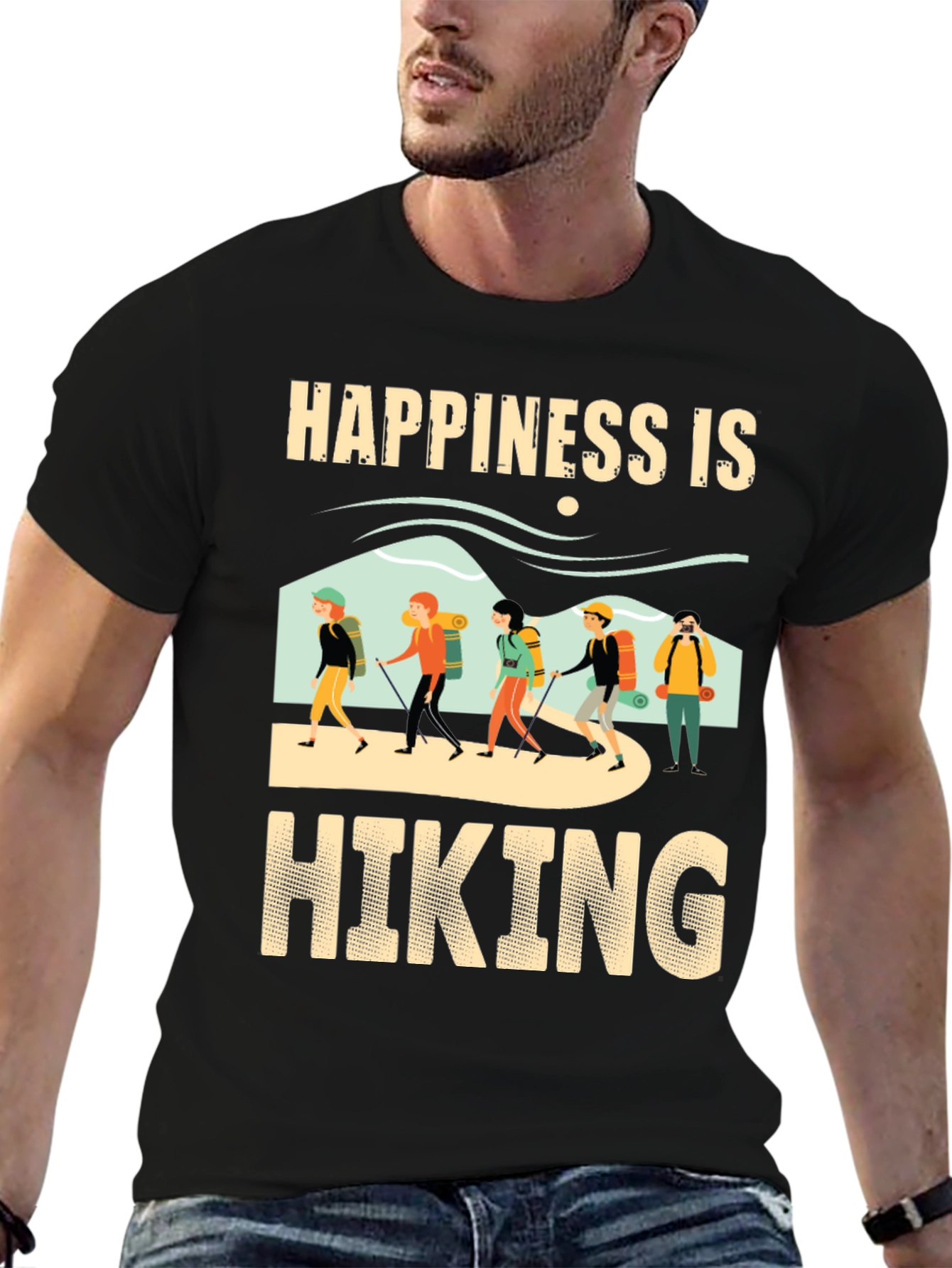 Happiness is Hiking Graphic T-Shirt