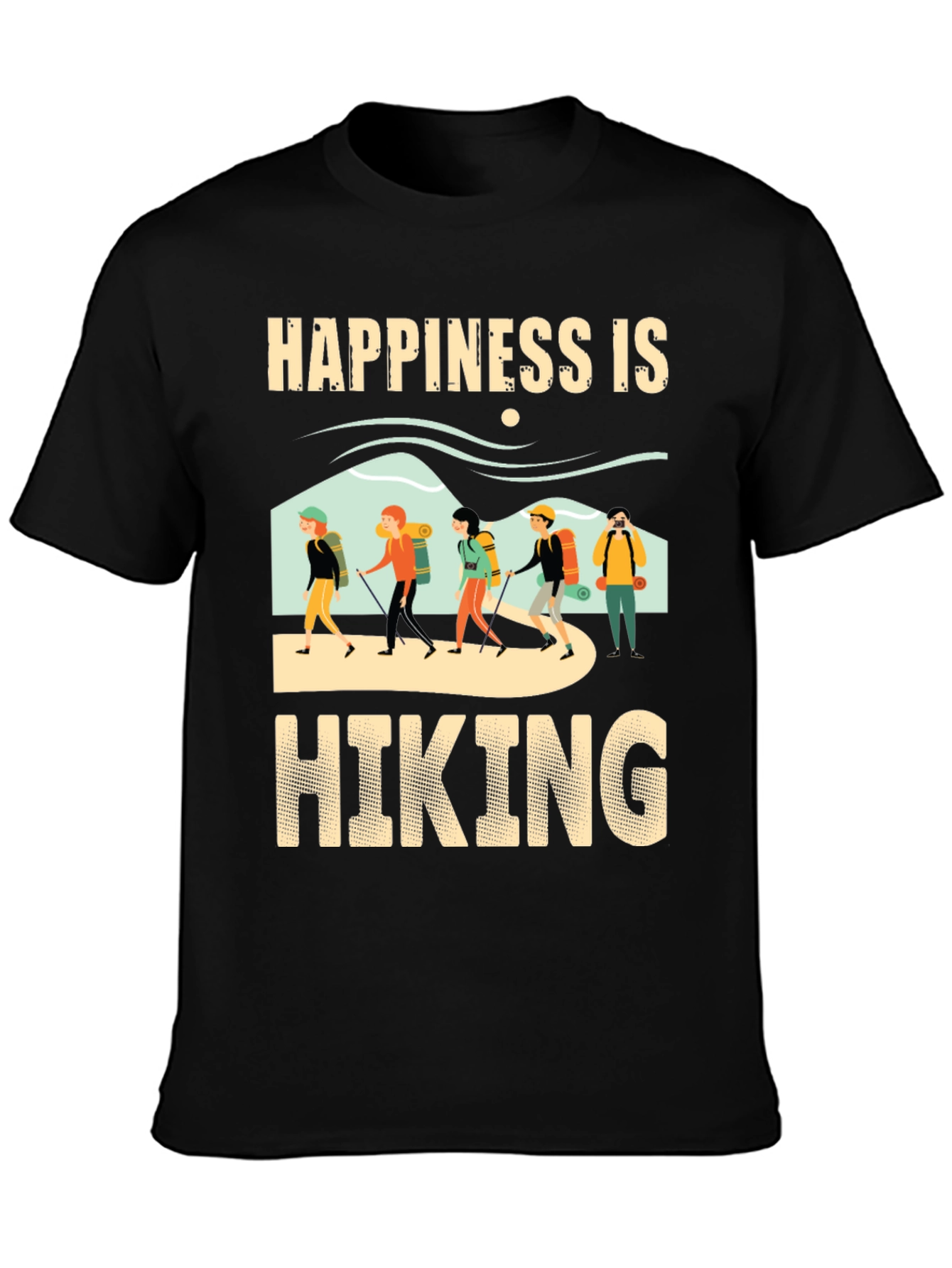Happiness is Hiking Graphic T-Shirt