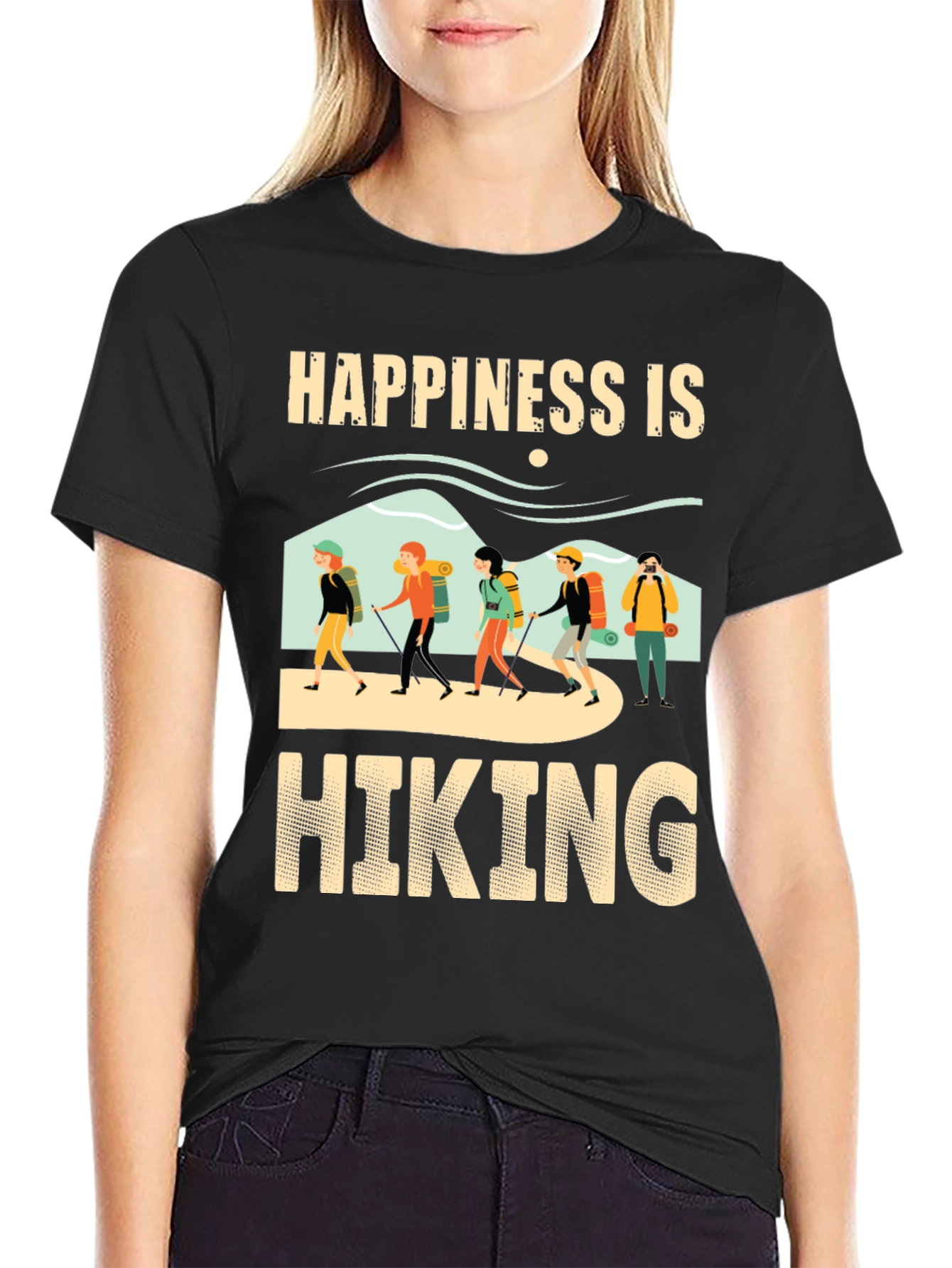 Happiness is Hiking Graphic T-Shirt