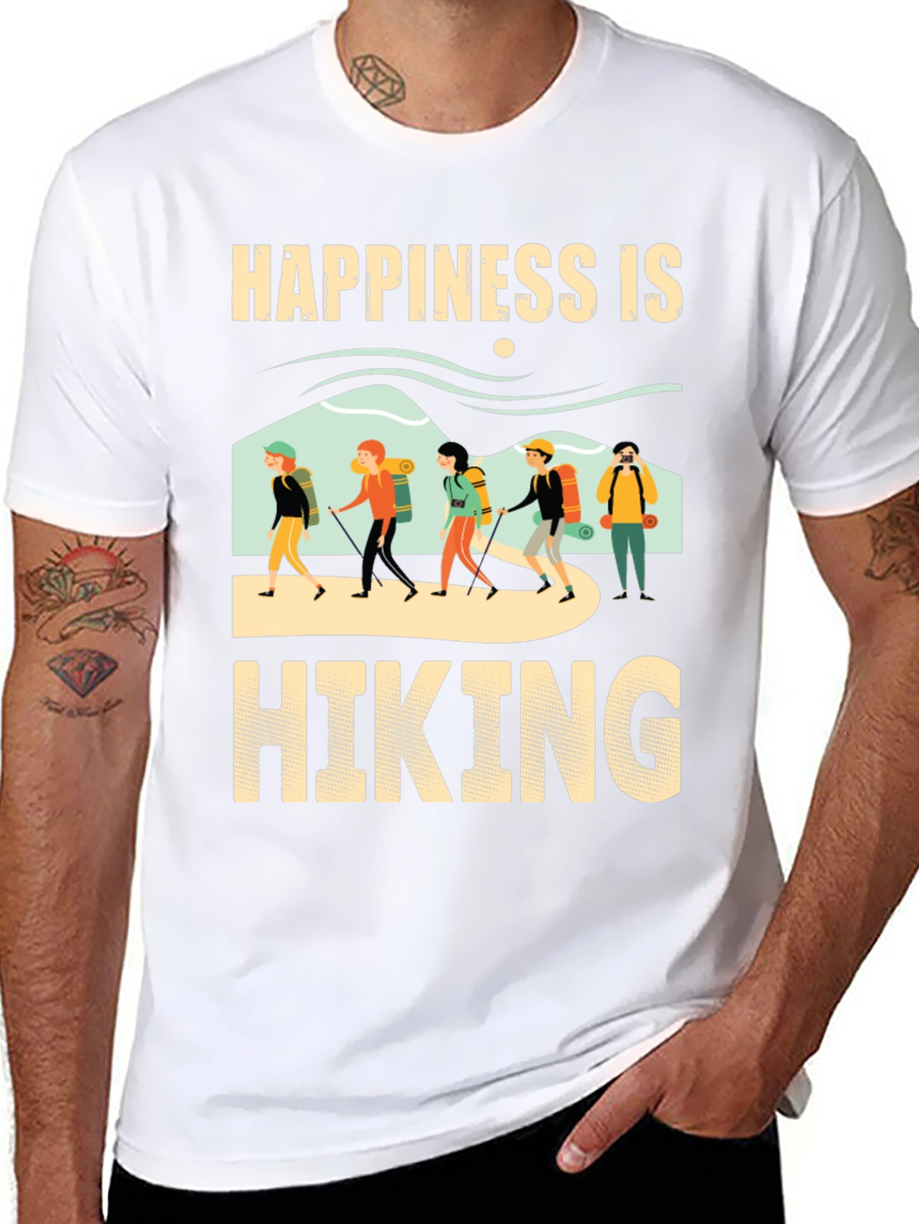 Happiness is Hiking Graphic T-Shirt
