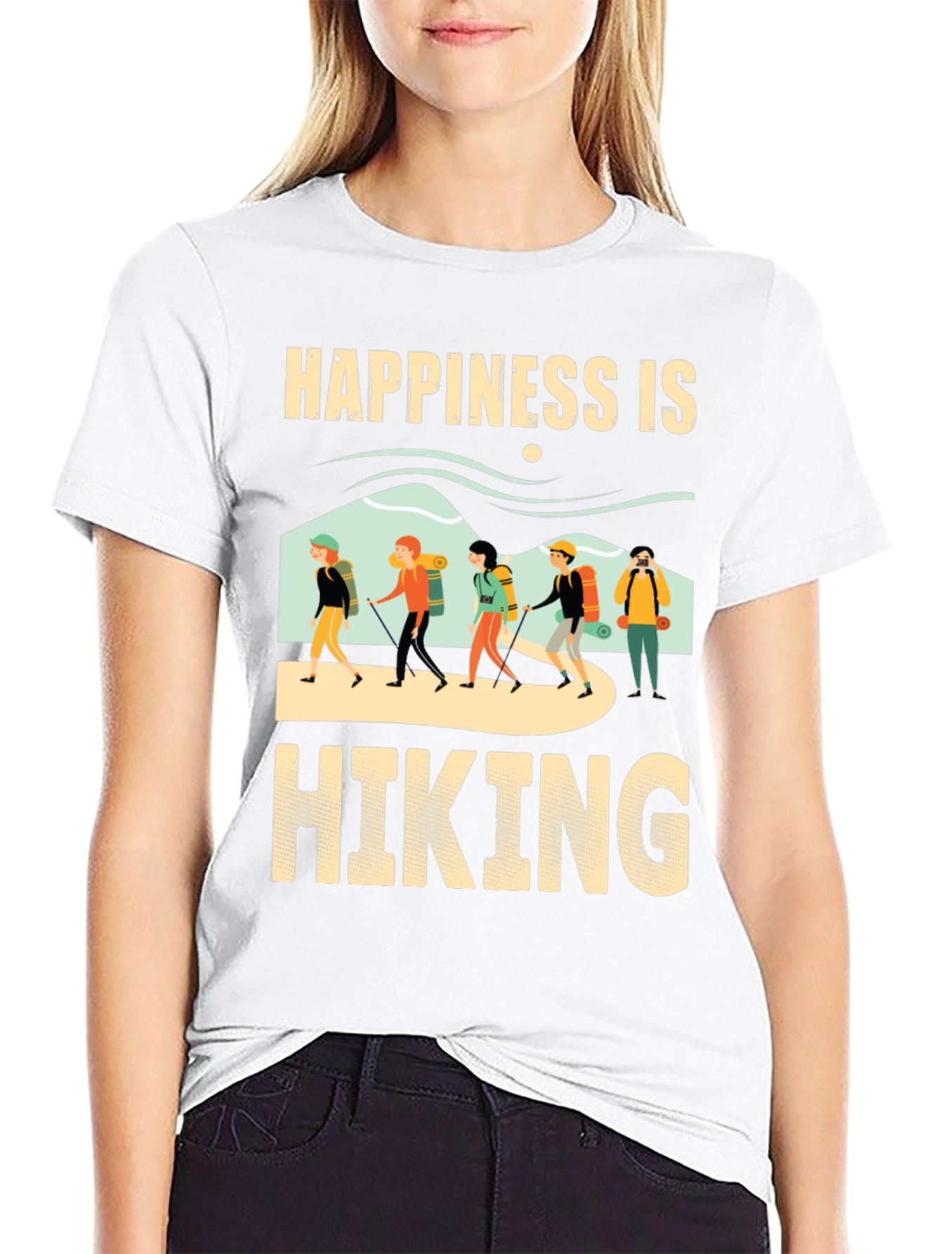 Happiness is Hiking Graphic T-Shirt