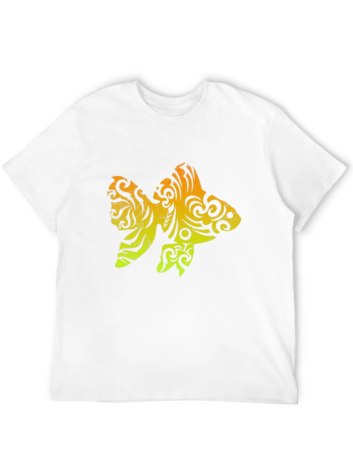 Tribal Goldfish Graphic Tee - Stylish Mens Black T-Shirt