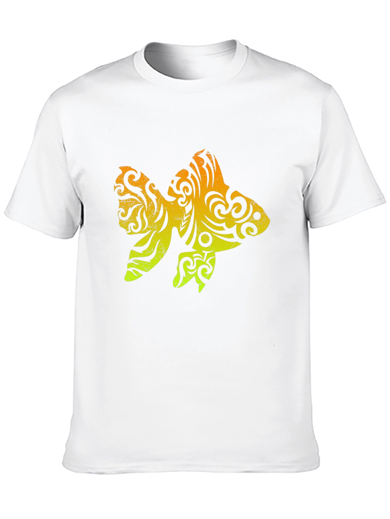 Tribal Goldfish Graphic Tee - Stylish Mens Black T-Shirt